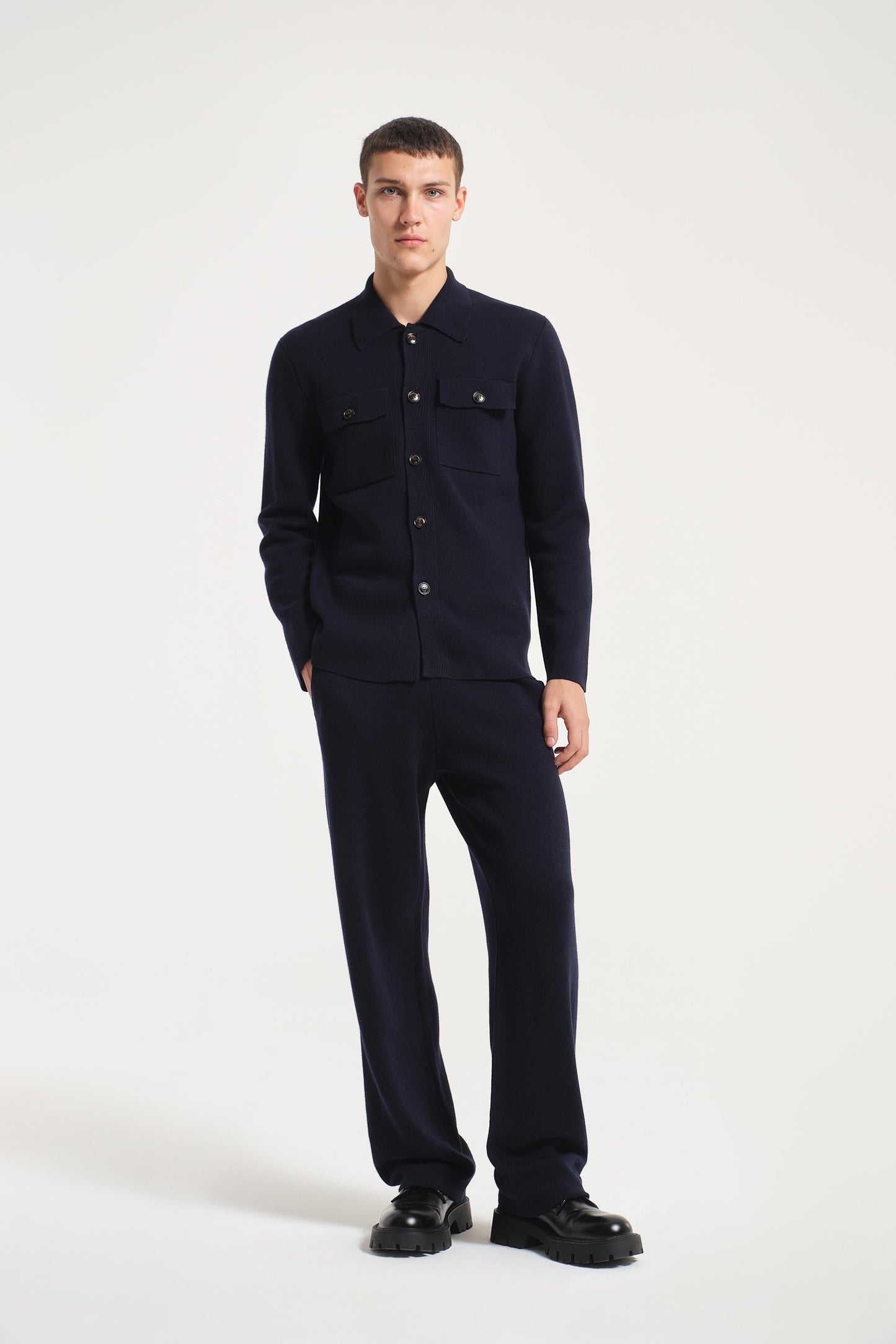 BLUE WOOL SHIRT
