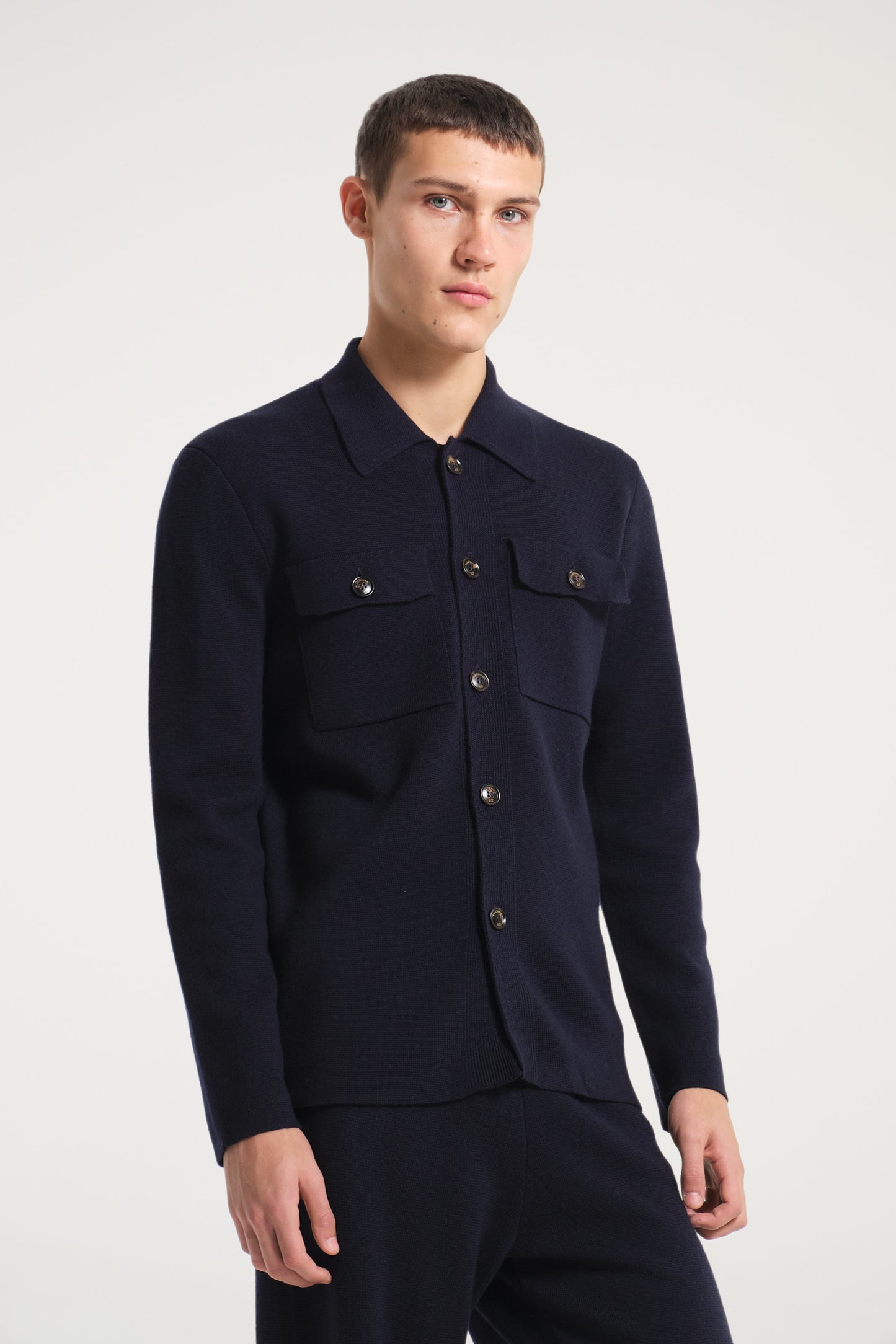 BLUE WOOL SHIRT