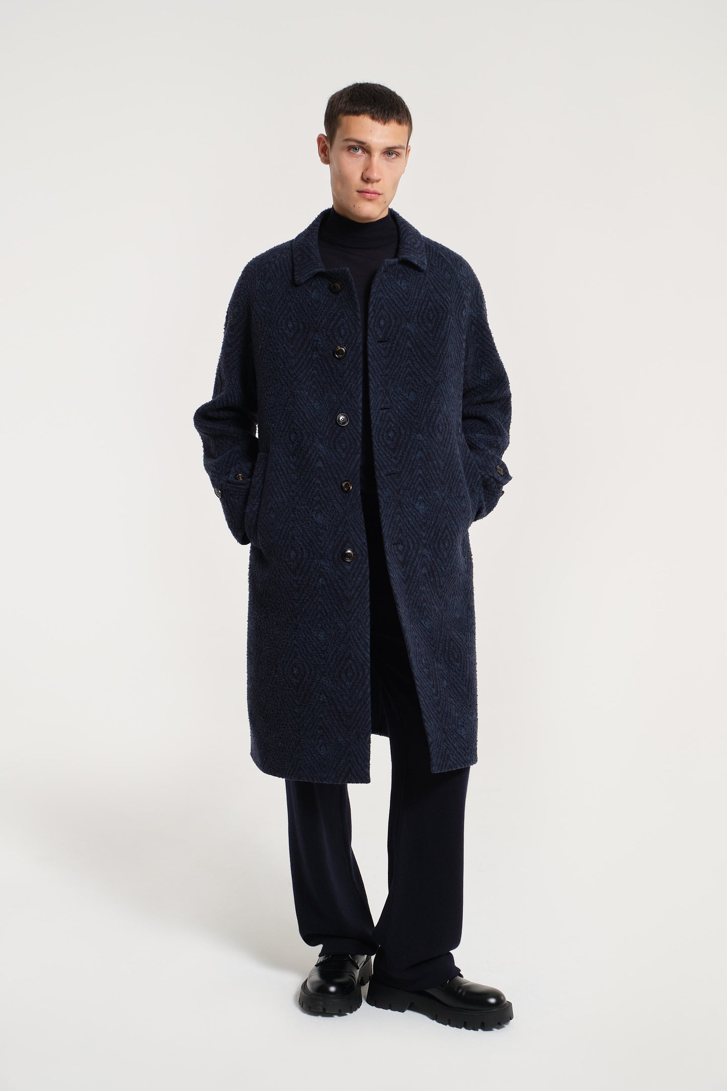 CAPPOTTO COLLO CAMICIA BLU
