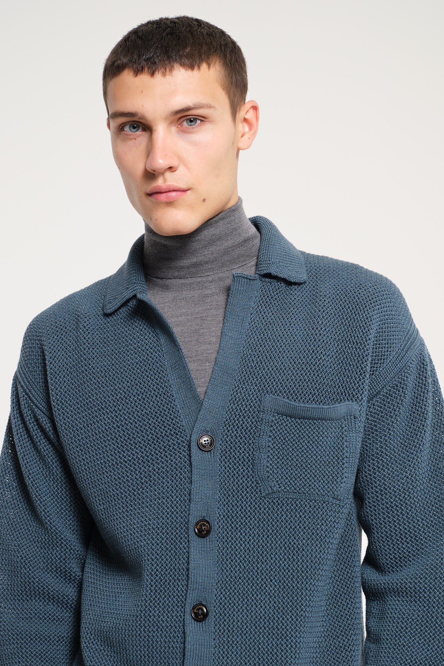 PETROL GREEN SHIRT IN VIRGIN WOOL