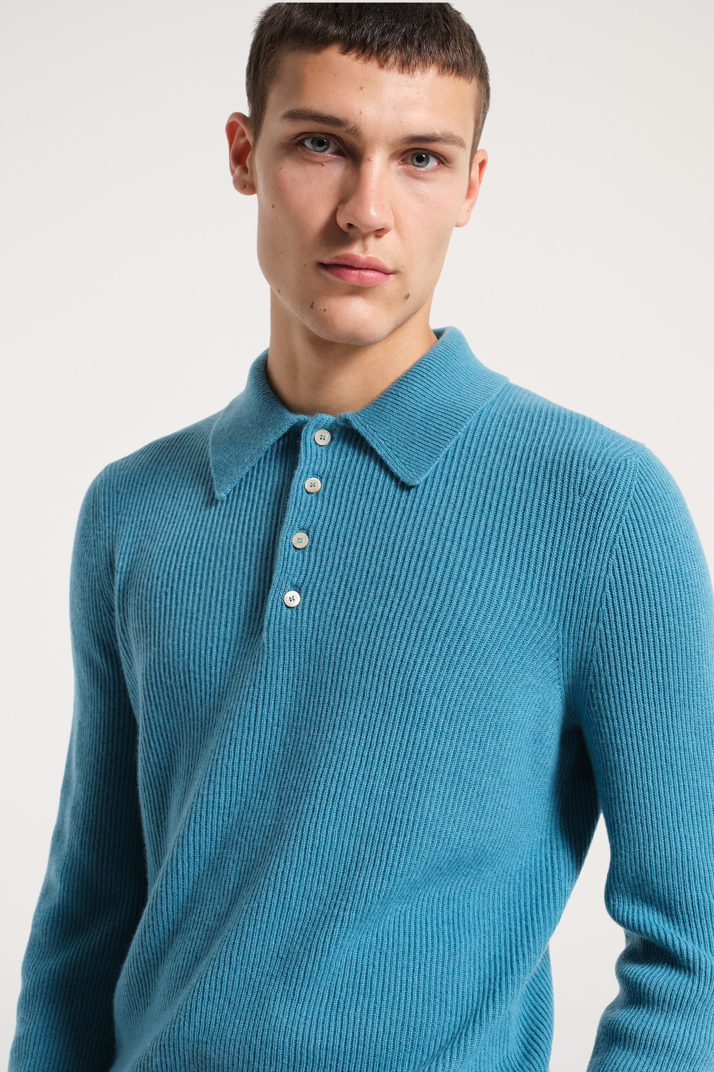 POLO AZZURRA IN CASHMERE