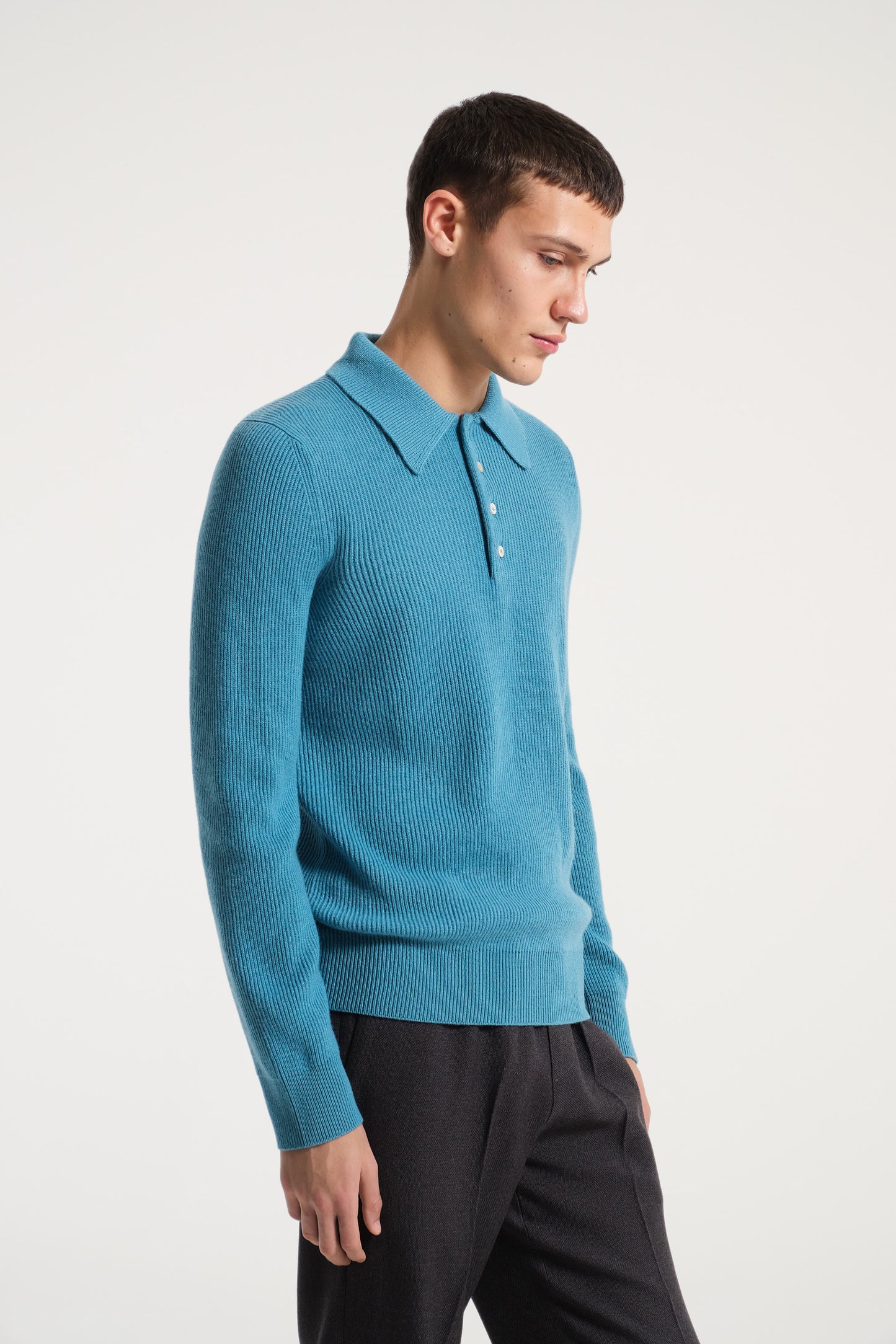 POLO AZZURRA IN CASHMERE