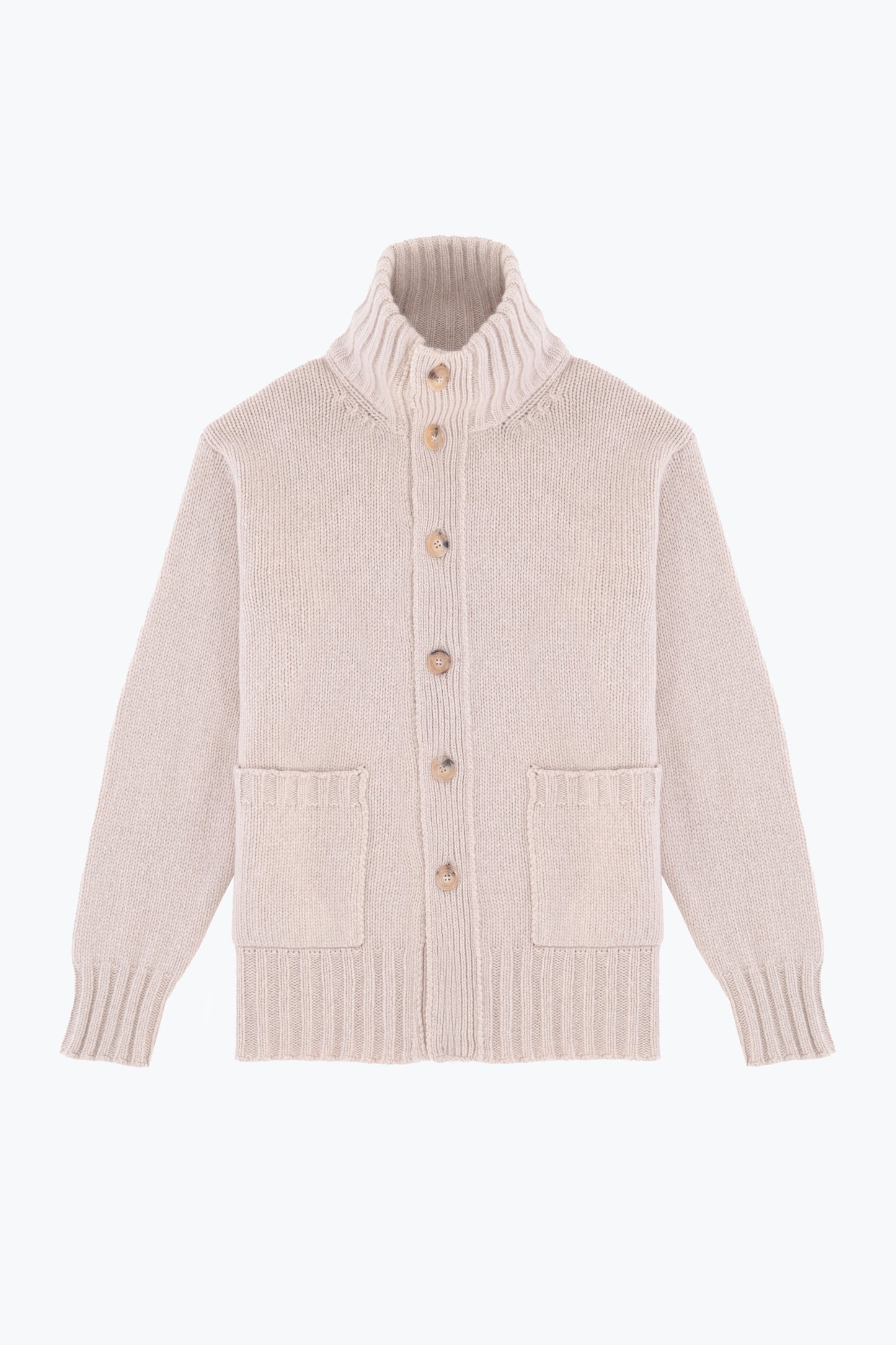 Cardigan in cashmere con bottoni e collo alto