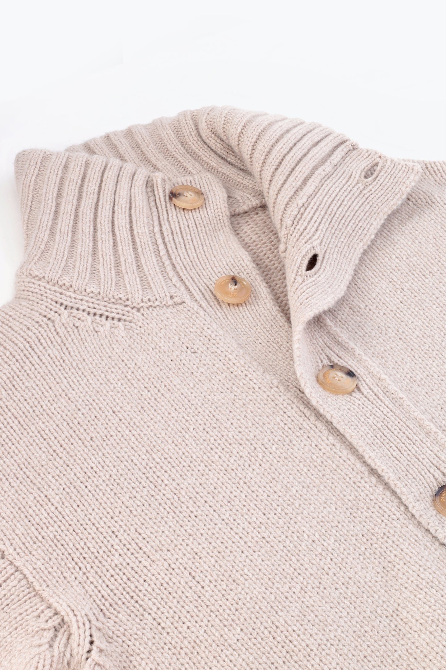 Cardigan in cashmere con bottoni e collo alto