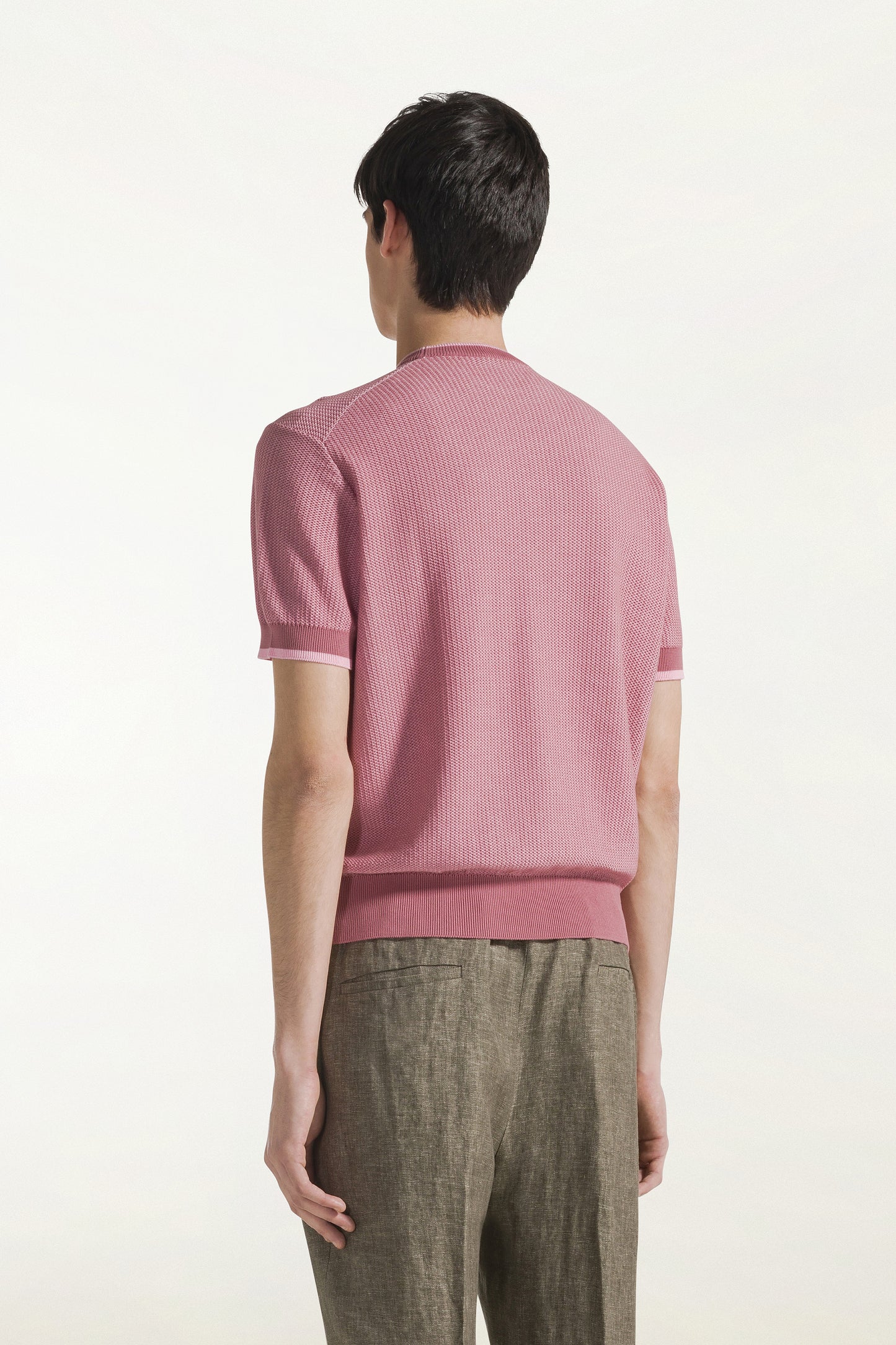 Pink short sleeve crew neck