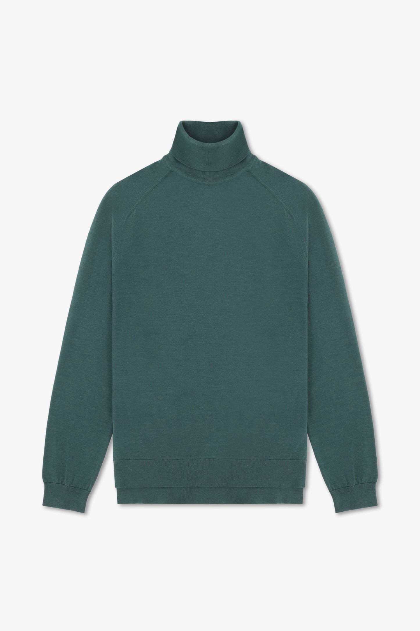 SUPER THIN GREEN TURTLENECK IN WOOL, SILK AND CASHMERE