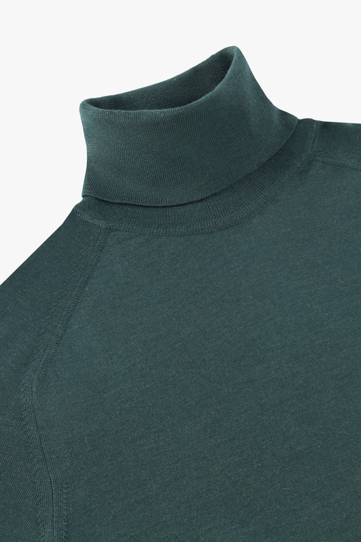 SUPER THIN GREEN TURTLENECK IN WOOL, SILK AND CASHMERE