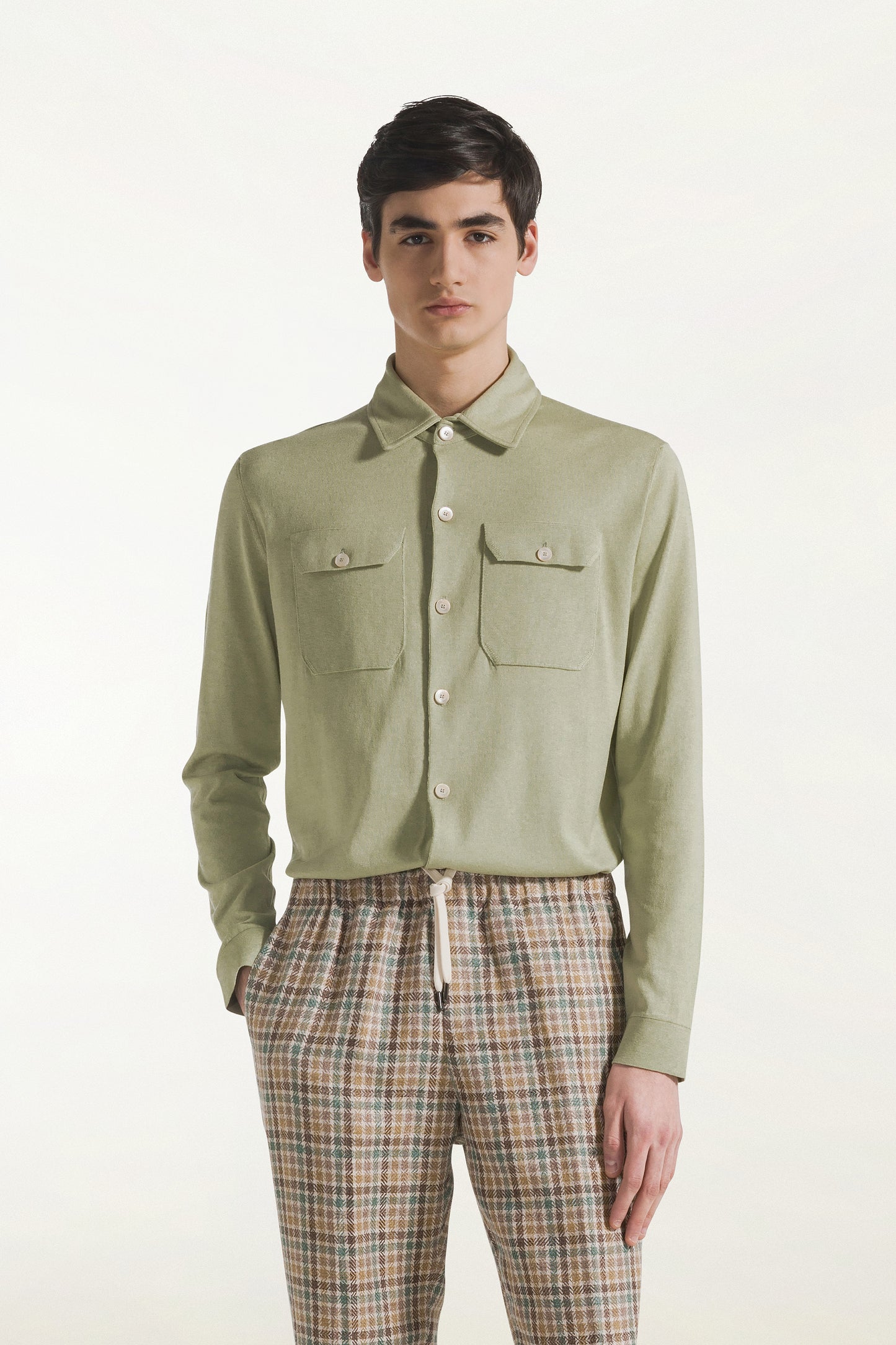 Camicia maniche lunghe verde chiaro