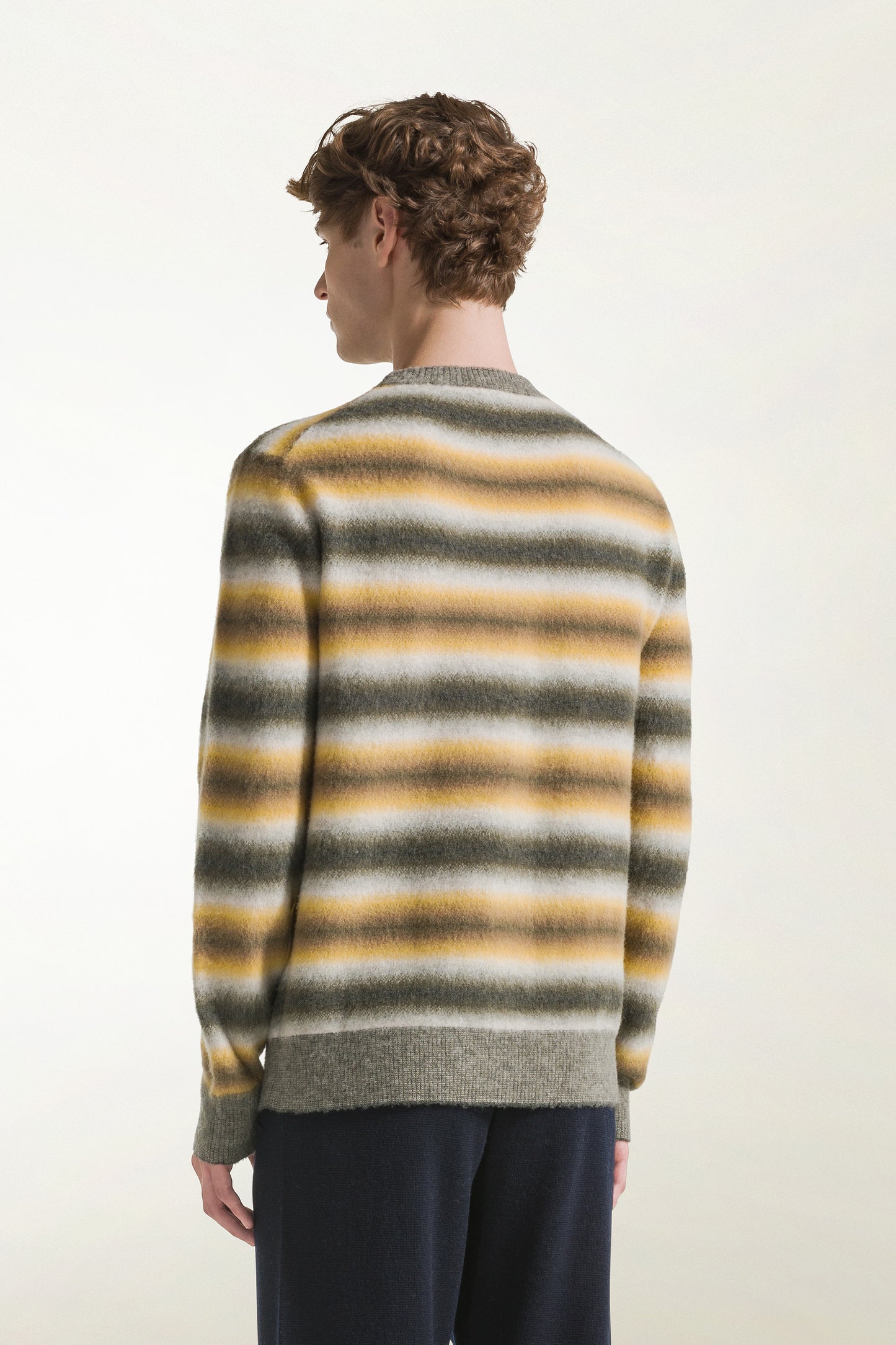 Maglione in lana degradè verde