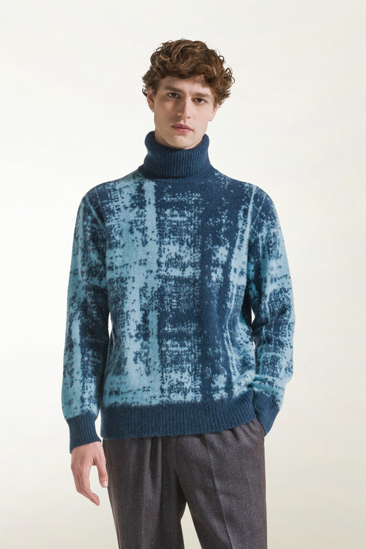 Dolcevita in lana azzurro