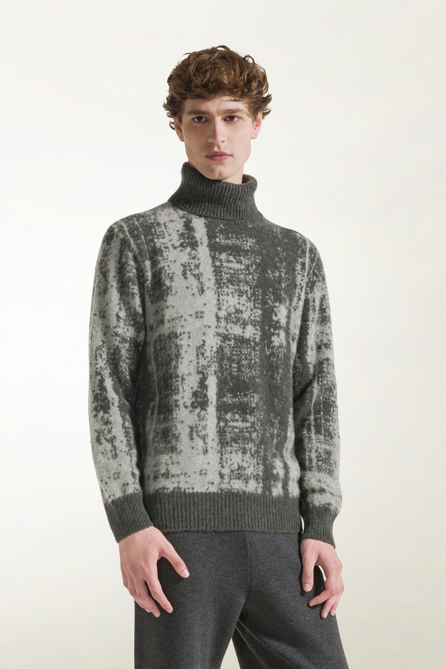 Grey wool turtleneck