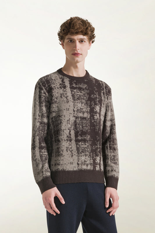 Girocollo in lana marrone