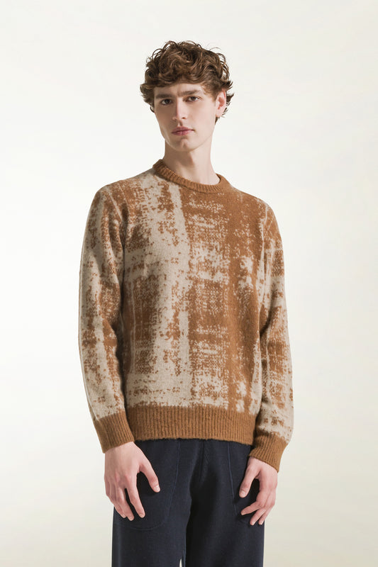 Girocollo in lana beige