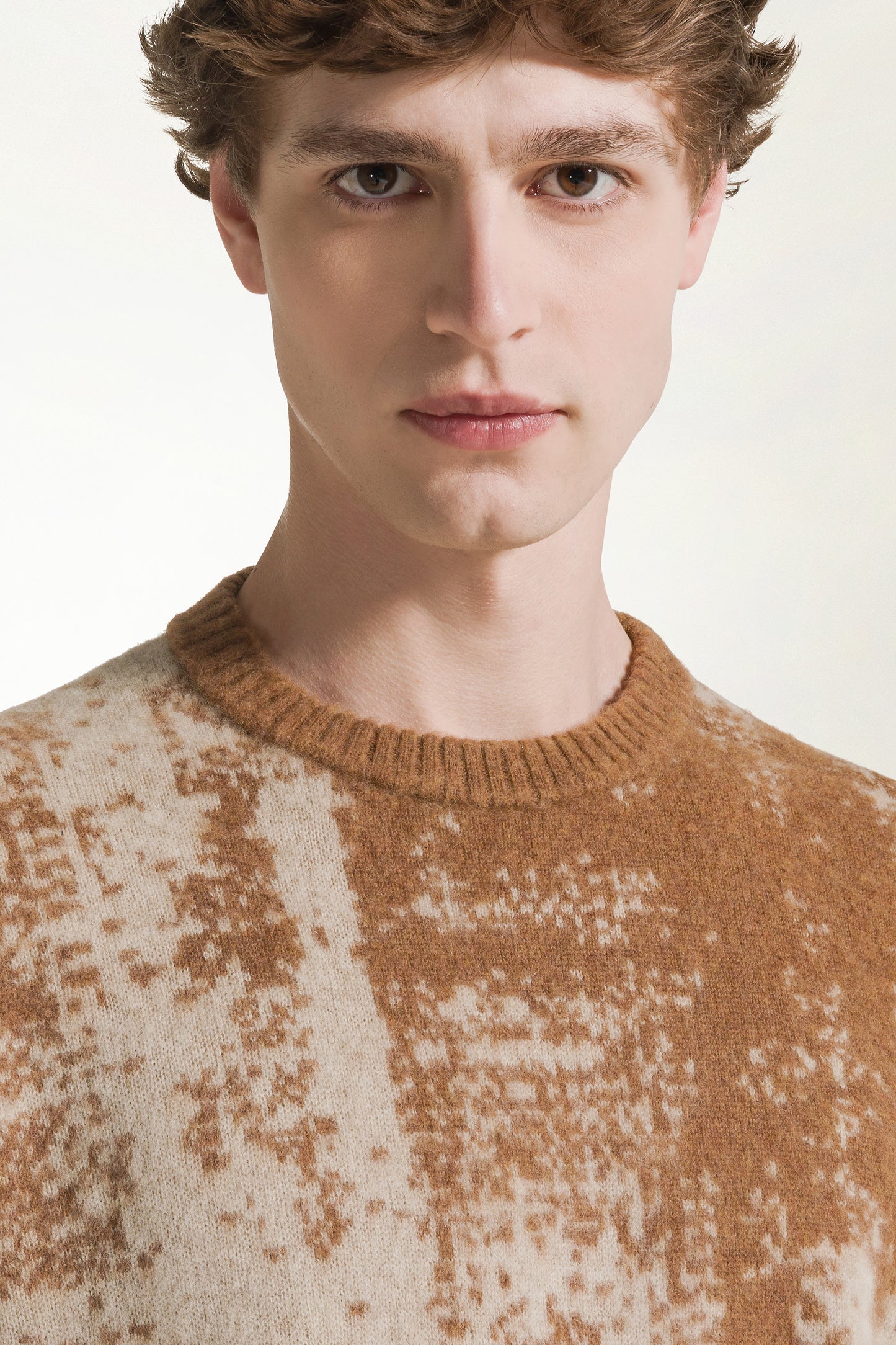 Girocollo in lana beige