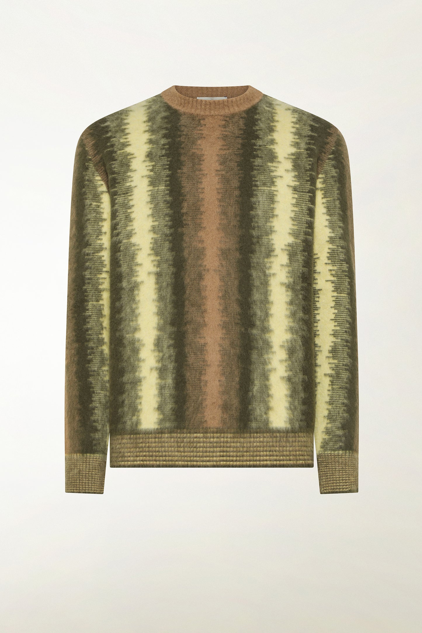 Girocollo in lana sui toni del verde