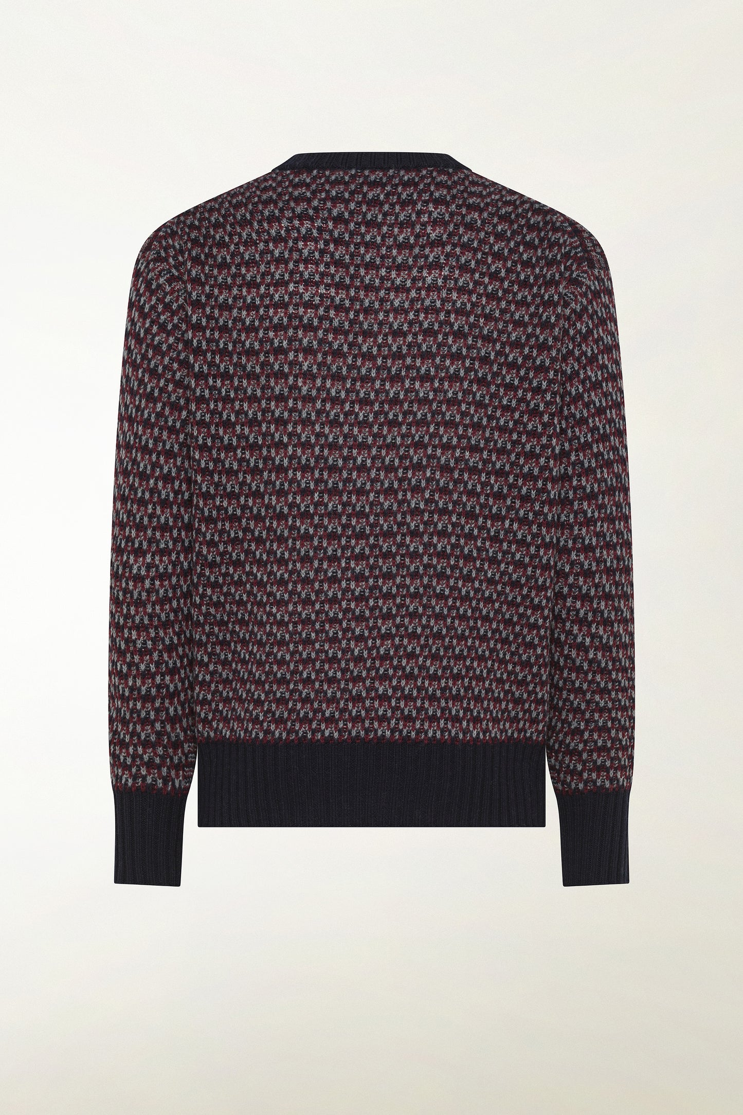 Girocollo in lana sui toni del bordeaux