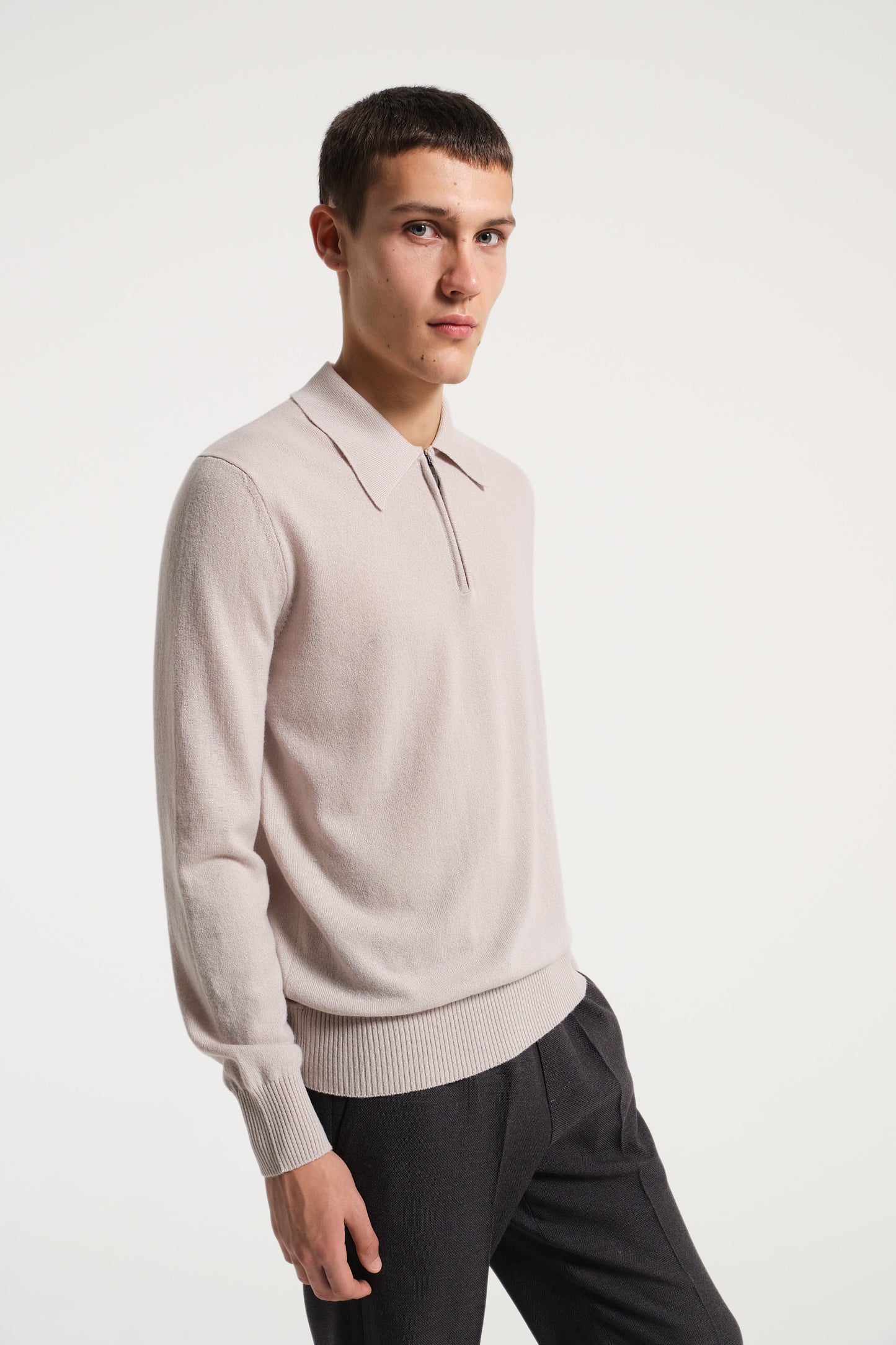 POLO ZIP IN CASHMERE AVORIO