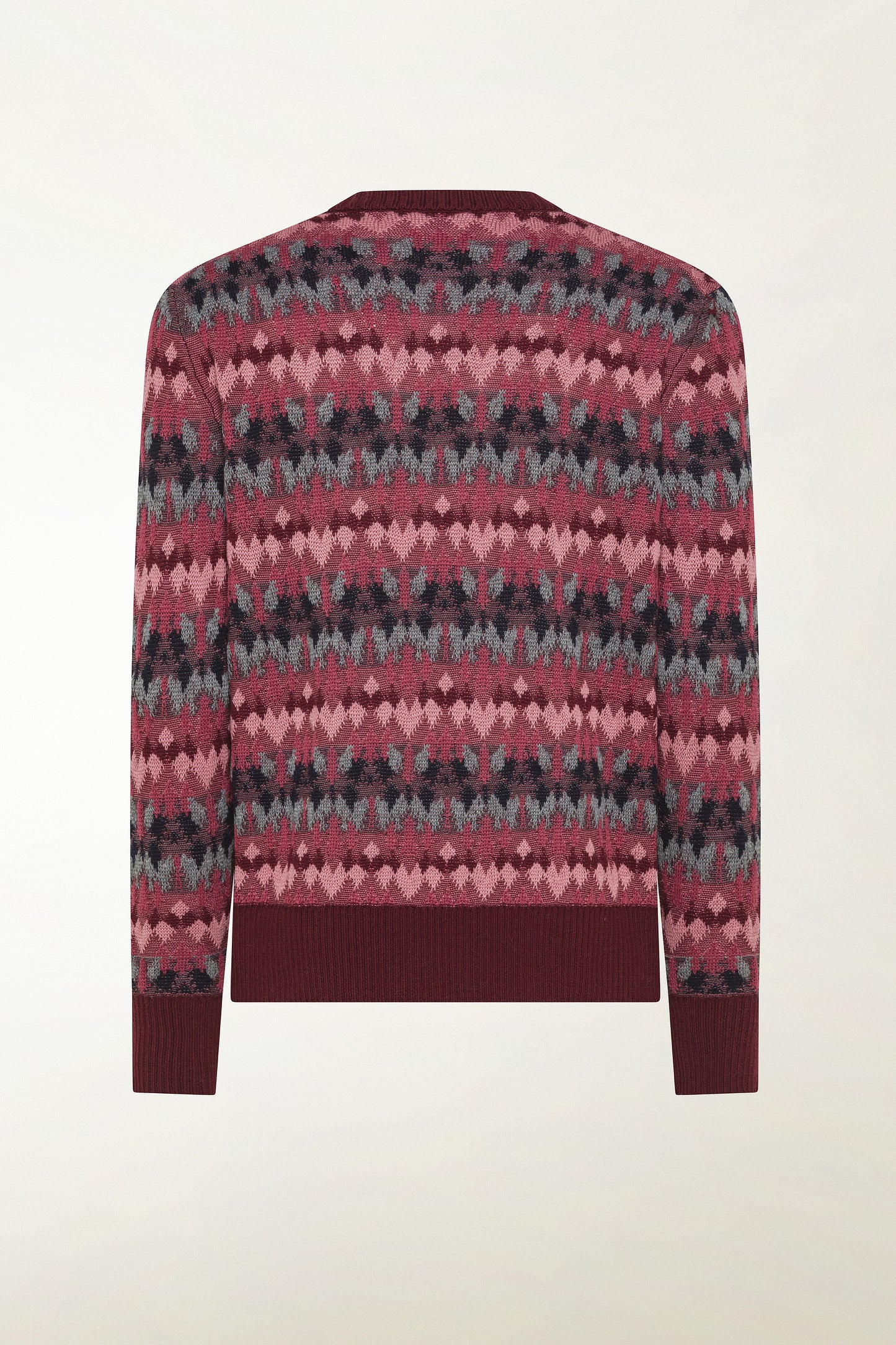 Maglione fantasia rosa e grigio
