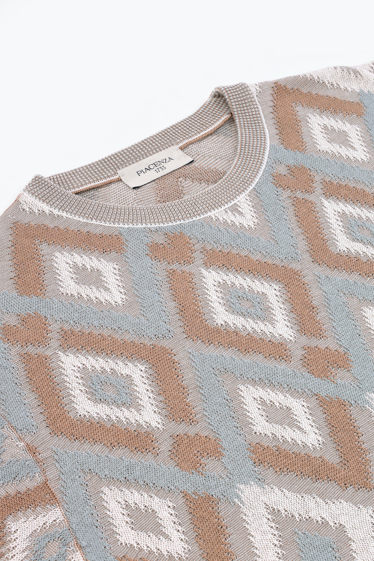 Multicolor short sleeve crew neck