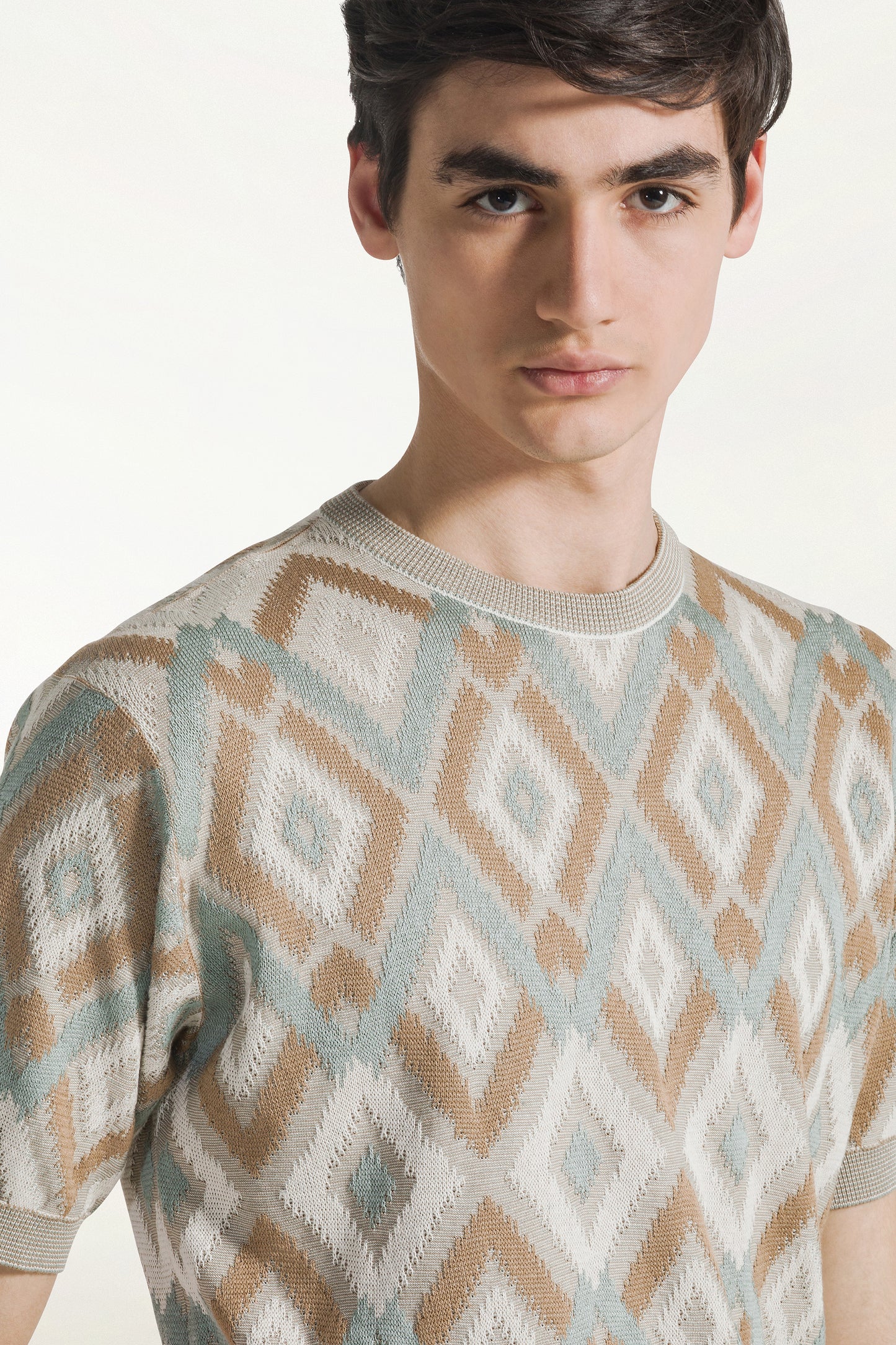 Multicolor short sleeve crew neck