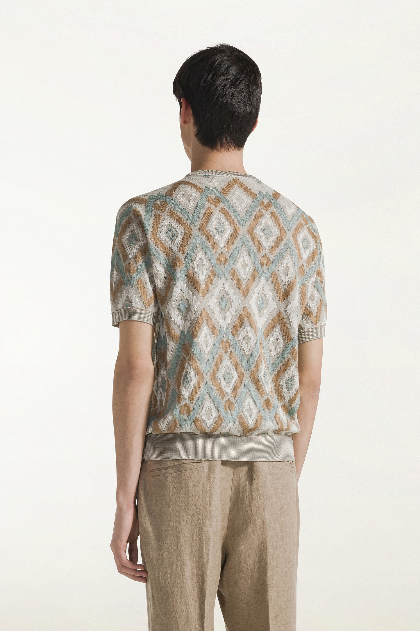 Multicolor short sleeve crew neck