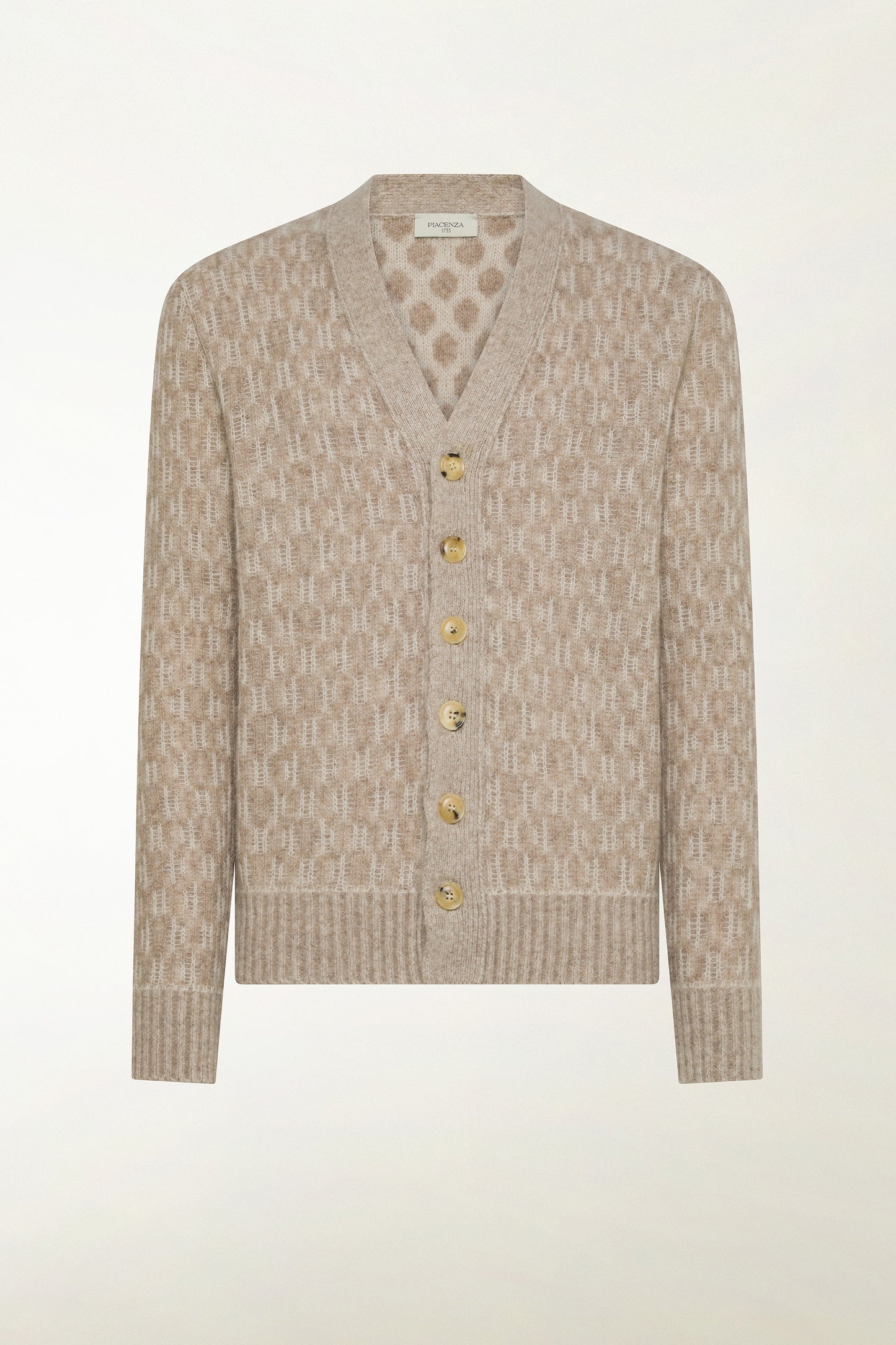 Cardigan con bottoni sui toni naturali