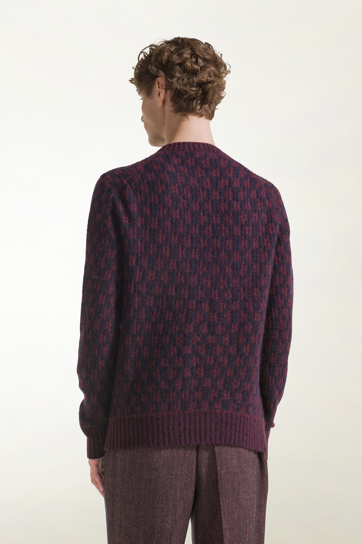 Girocollo ikat blu e bordeaux