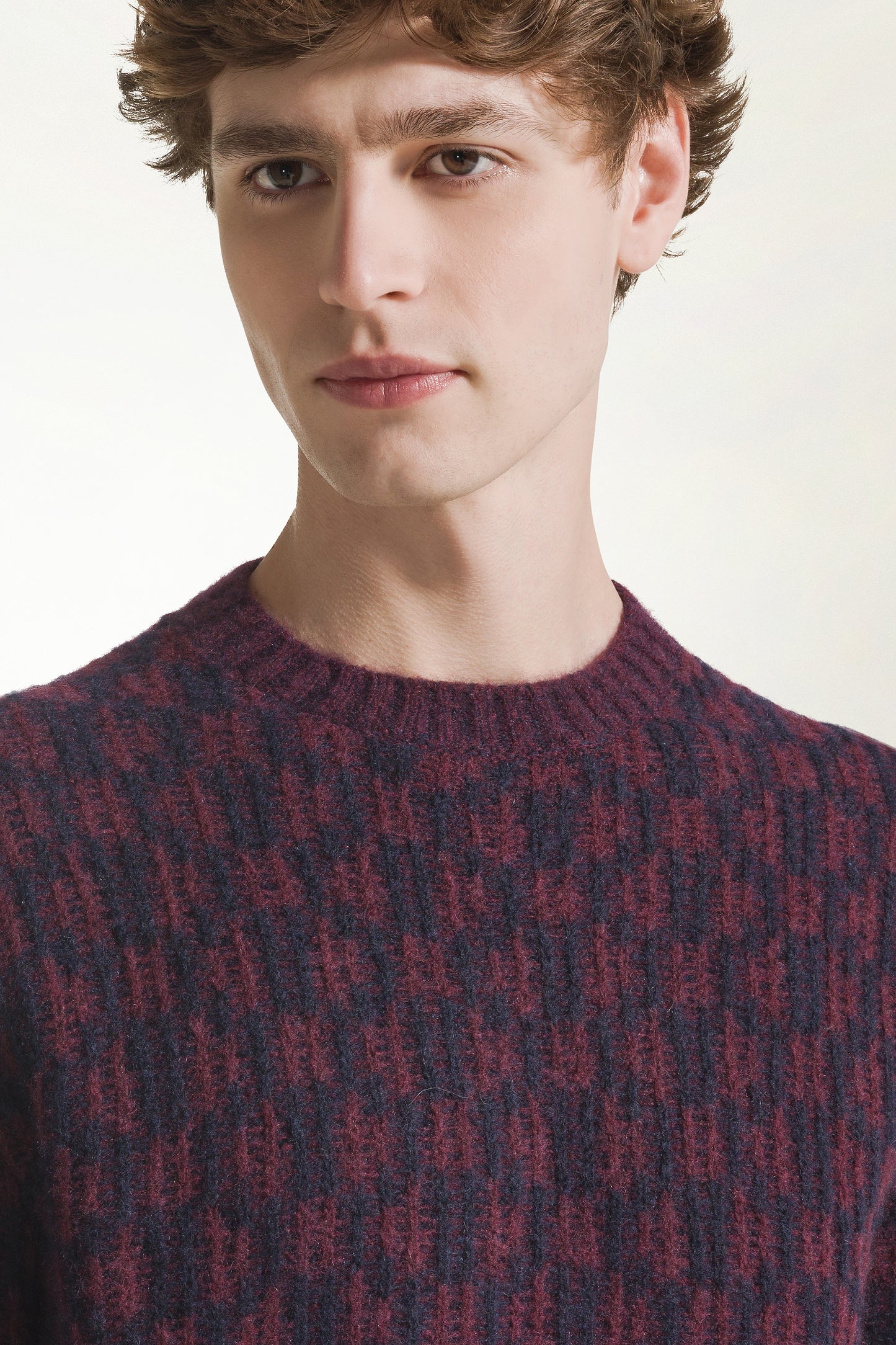 Girocollo ikat blu e bordeaux