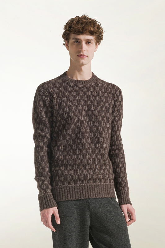 Girocollo ikat marrone e nocciola