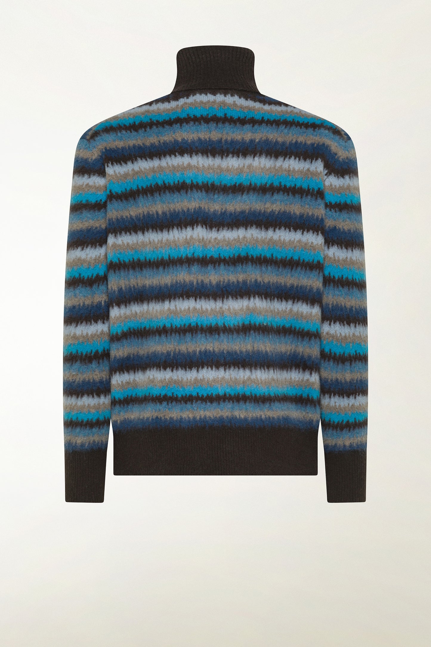 Multicolored striped turtleneck