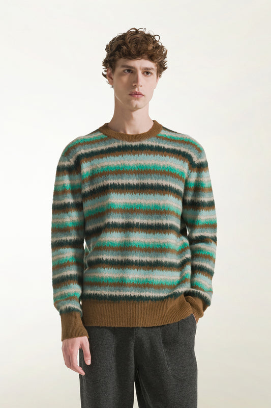 Girocollo a righe multicolor