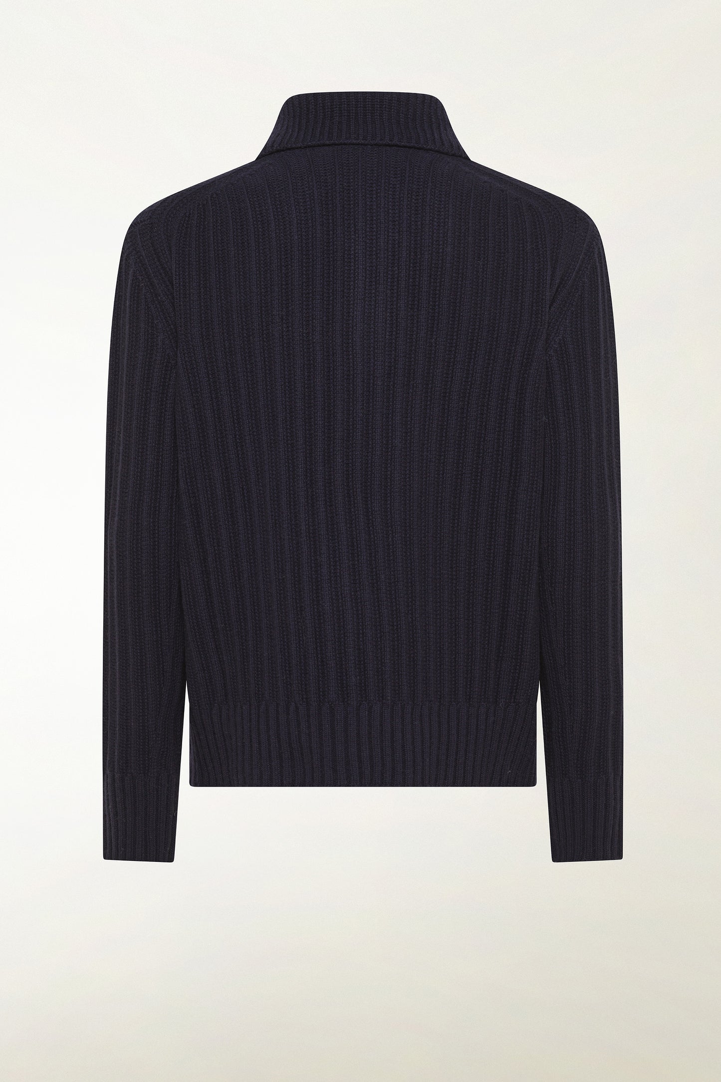 Blue turtleneck with buttons