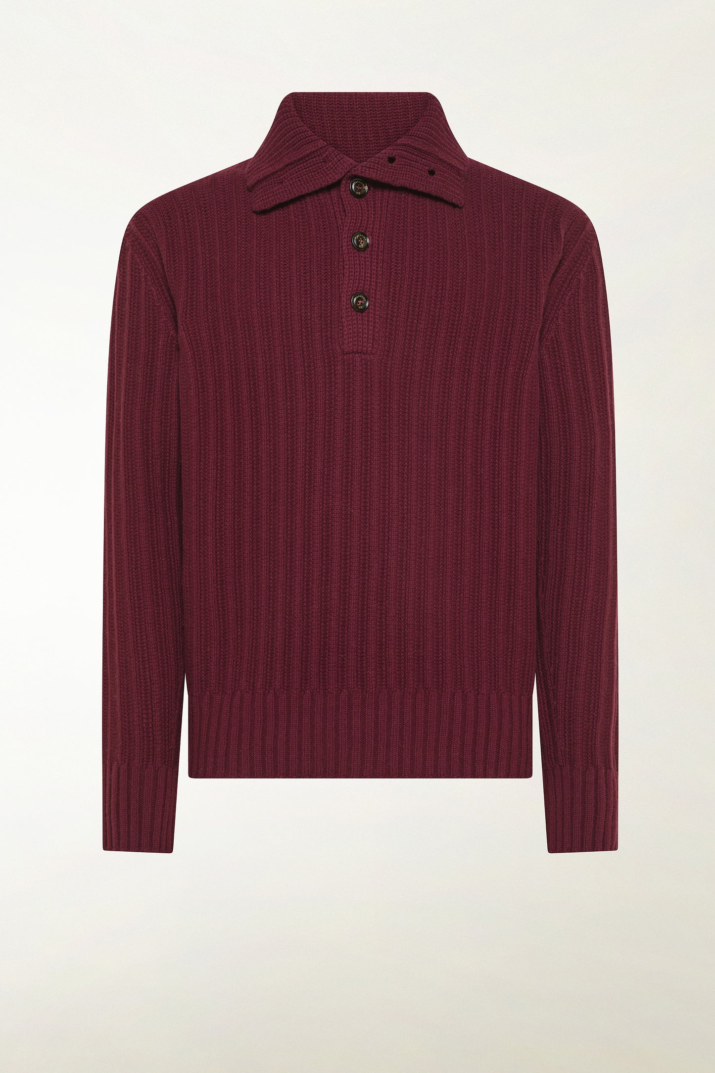 Burgundy turtleneck with buttons