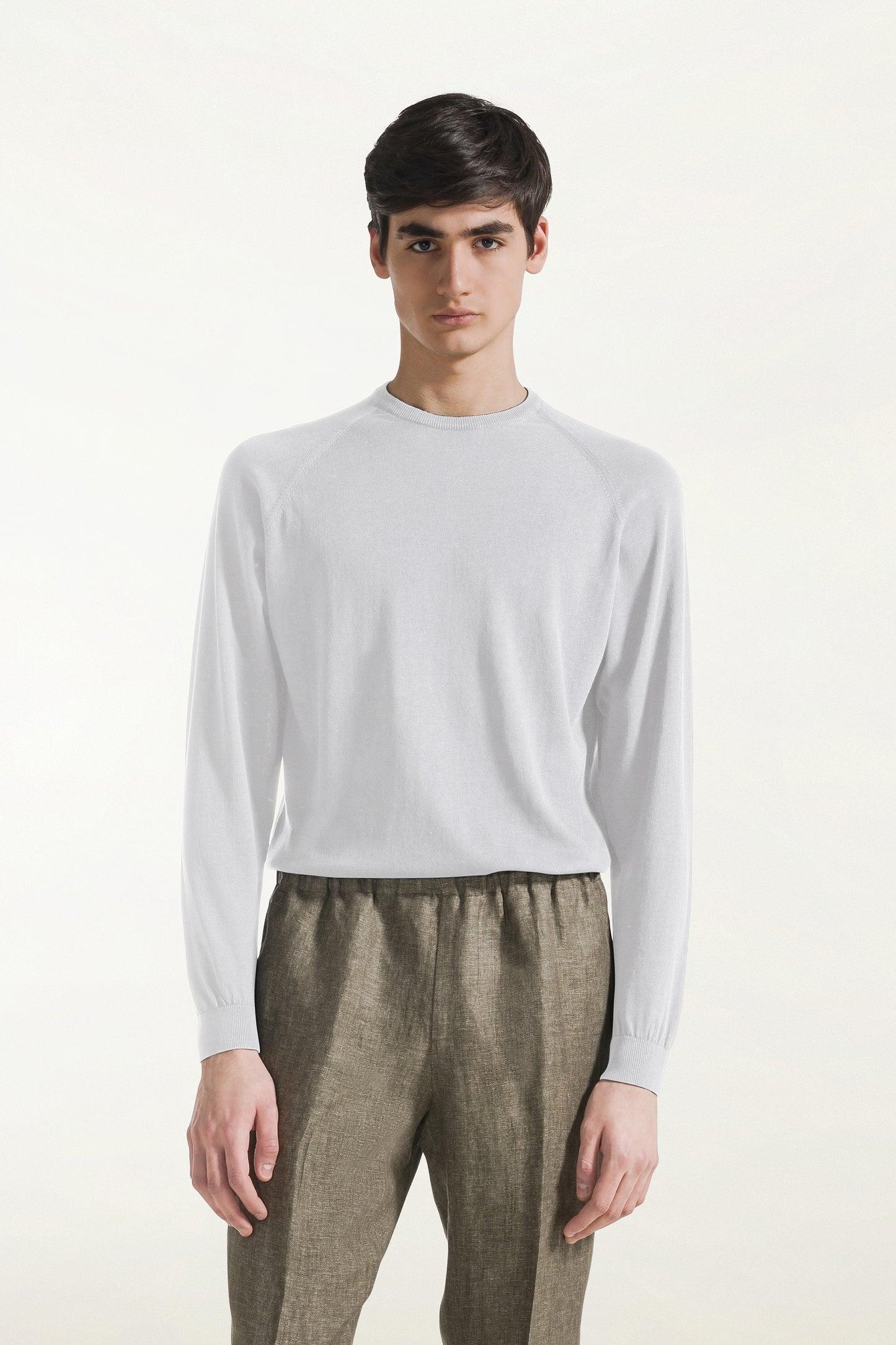 White long sleeve crew neck