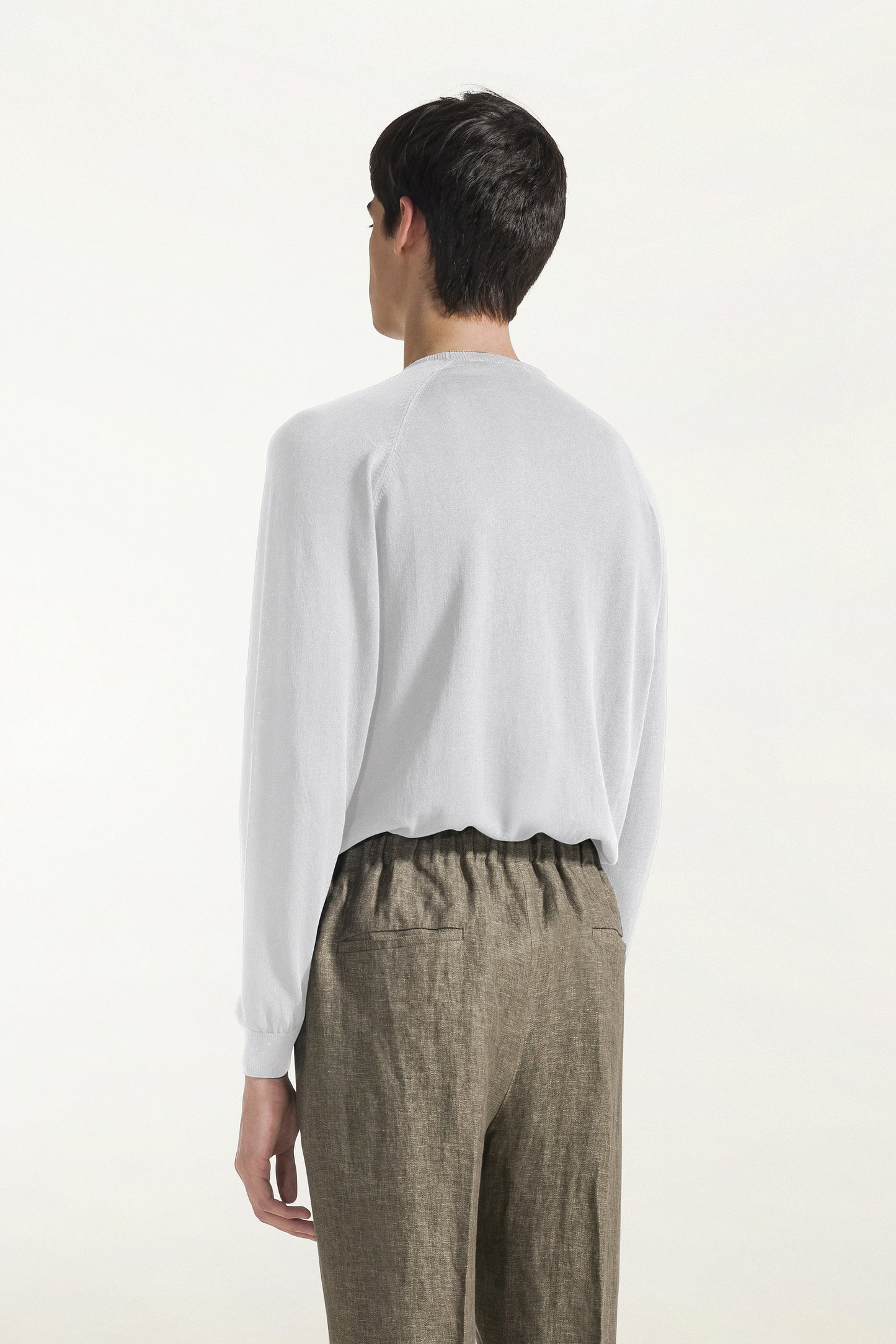 White long sleeve crew neck
