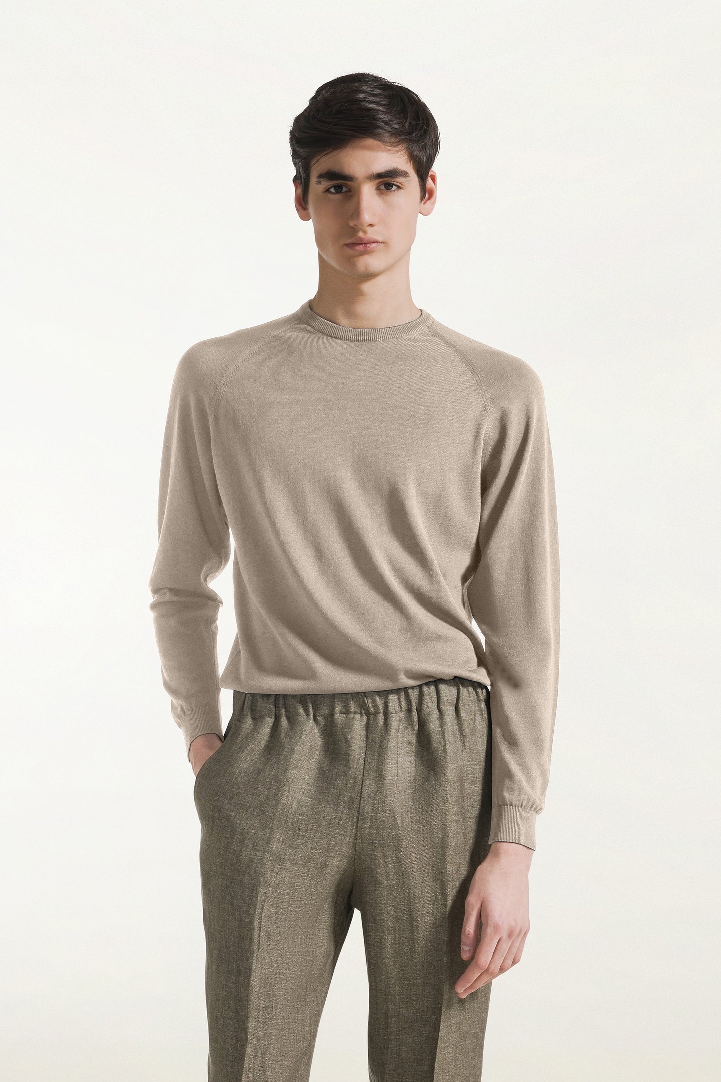 Girocollo maniche lunghe beige
