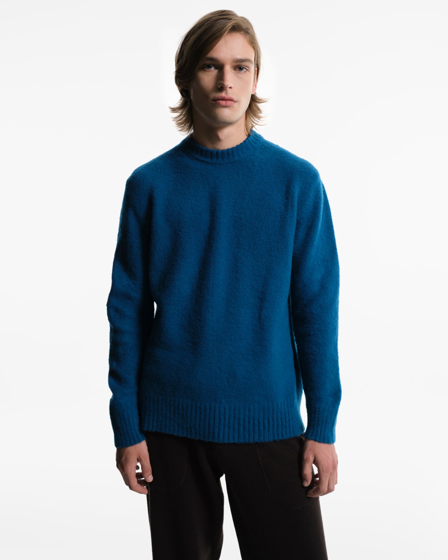 Denim blue wool crewneck