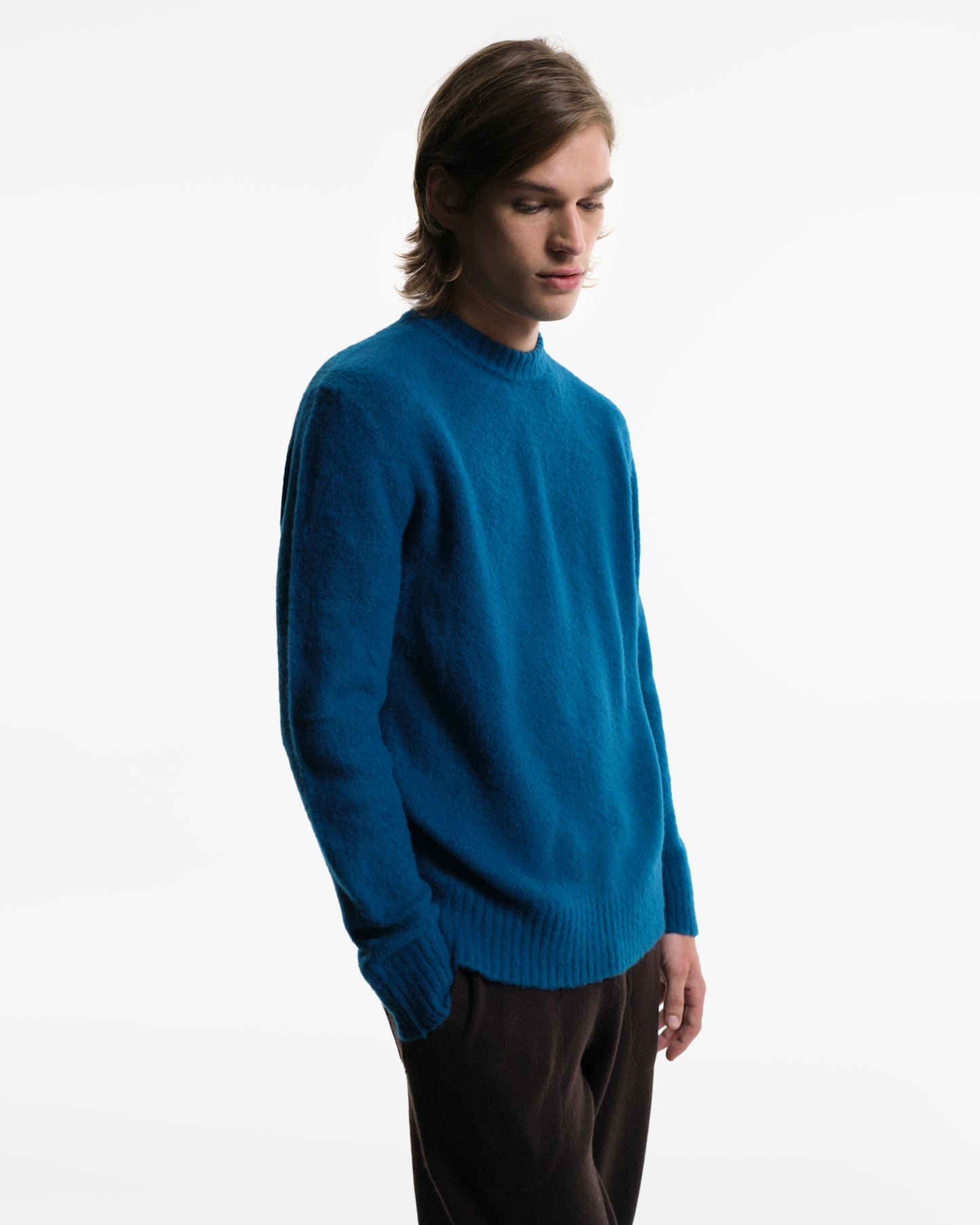 Denim blue wool crewneck