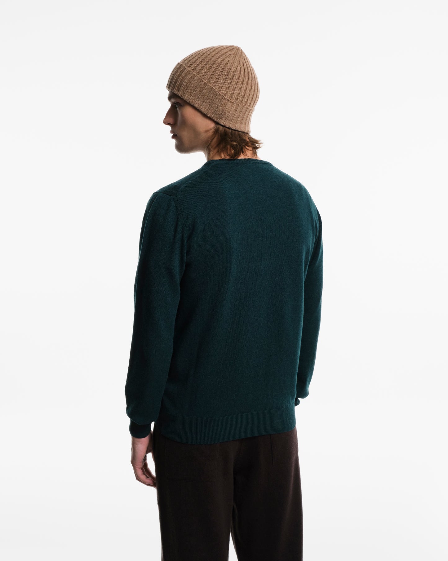 Scollo a V in puro Cashmere verde