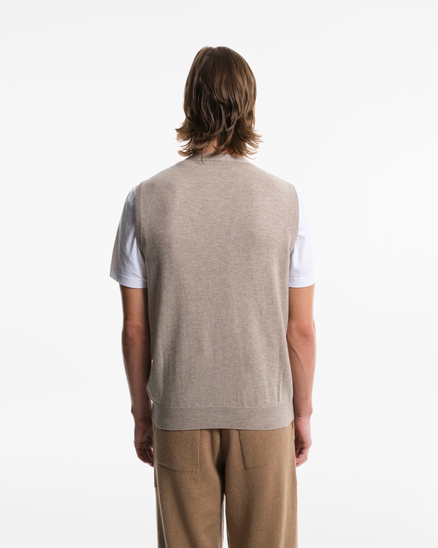 Gilet con bottoni in puro Cashmere naturale