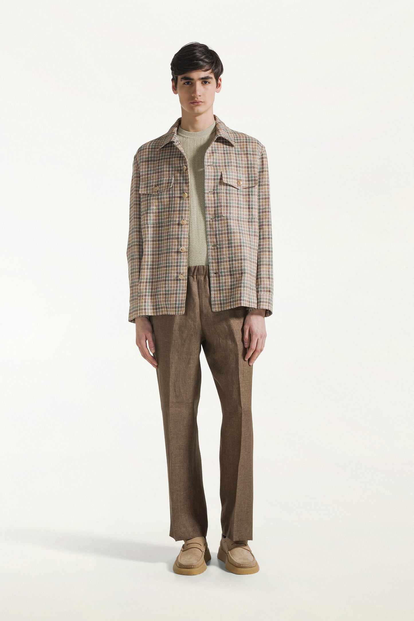 Brown linen trousers
