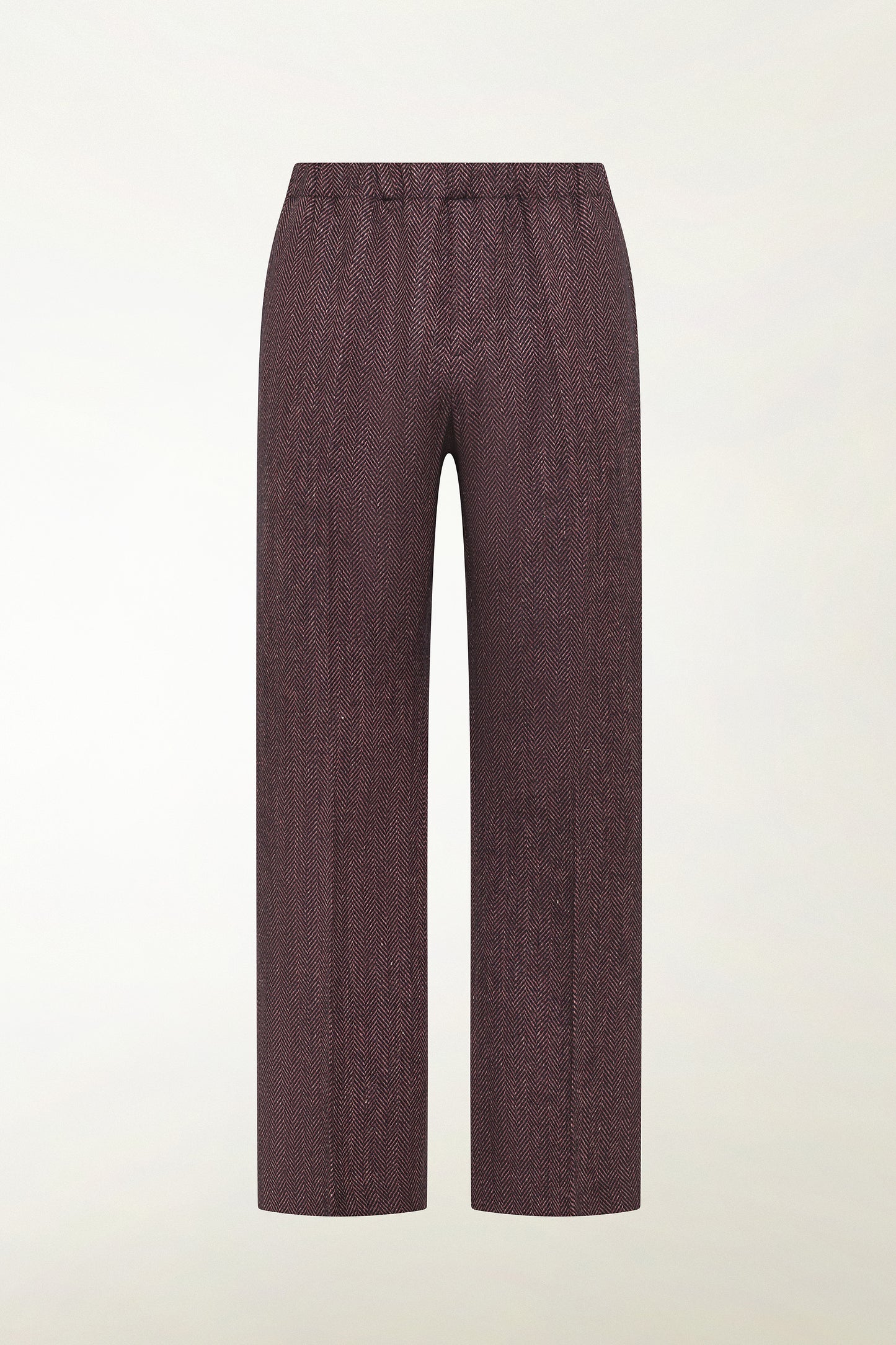 Pantalone a spina di pesce blu e rosso