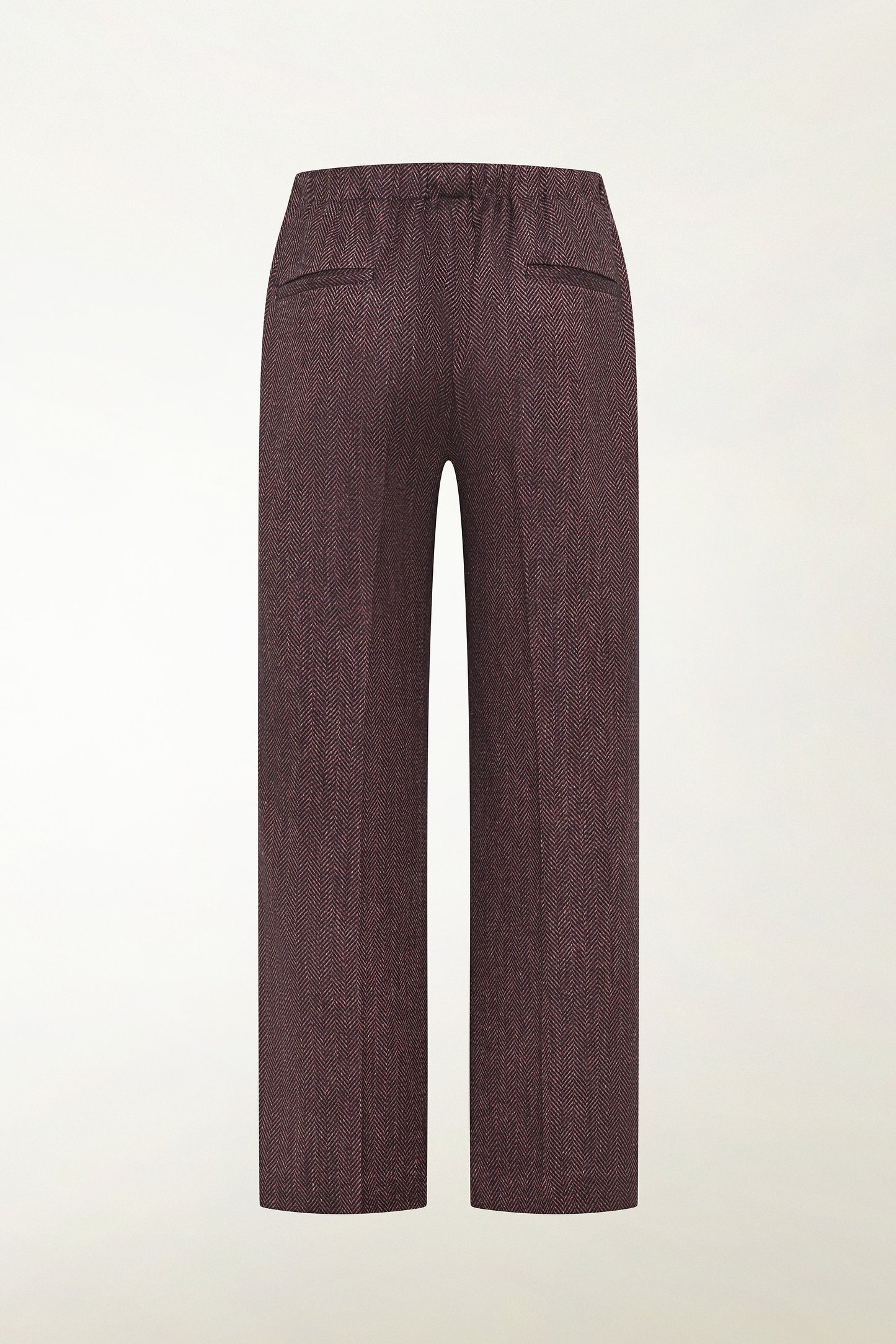 Pantalone a spina di pesce blu e rosso