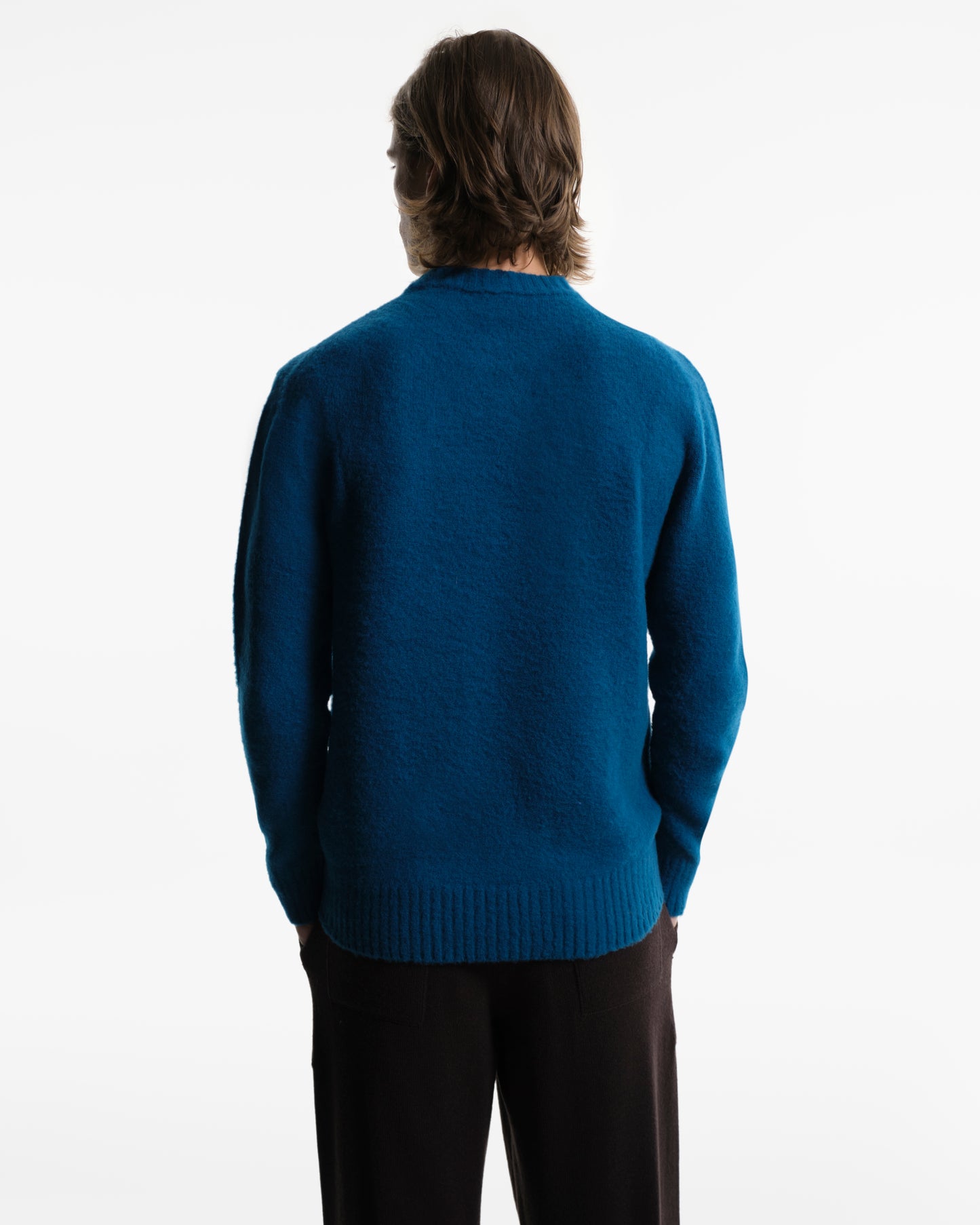 Denim blue wool crewneck