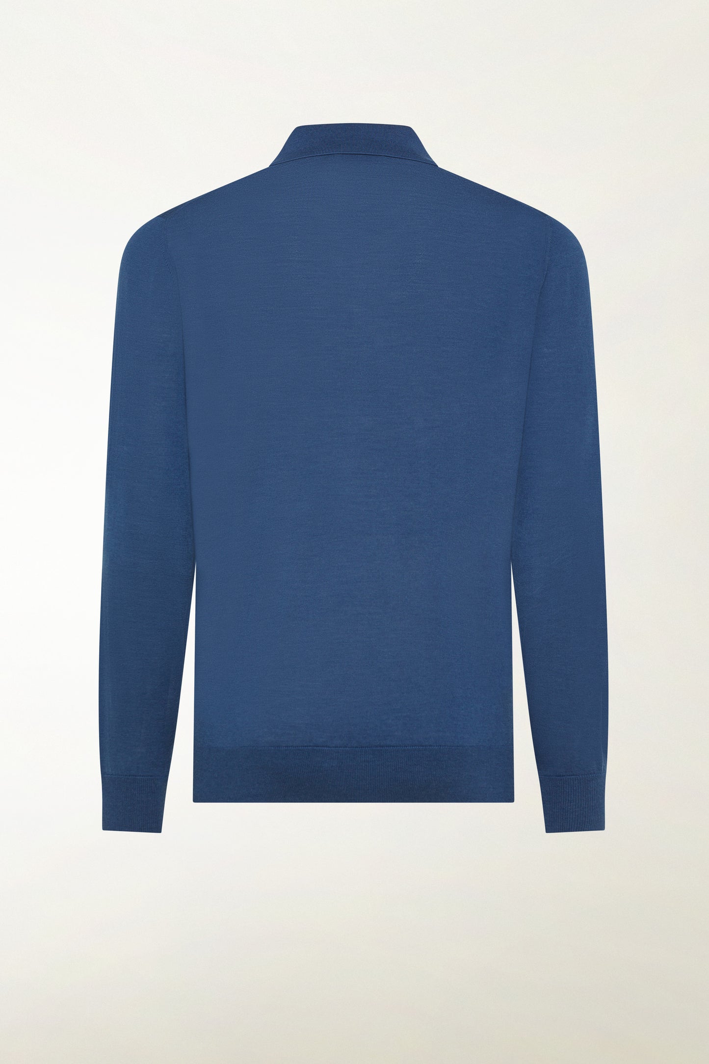 Polo lana merino super fine blu