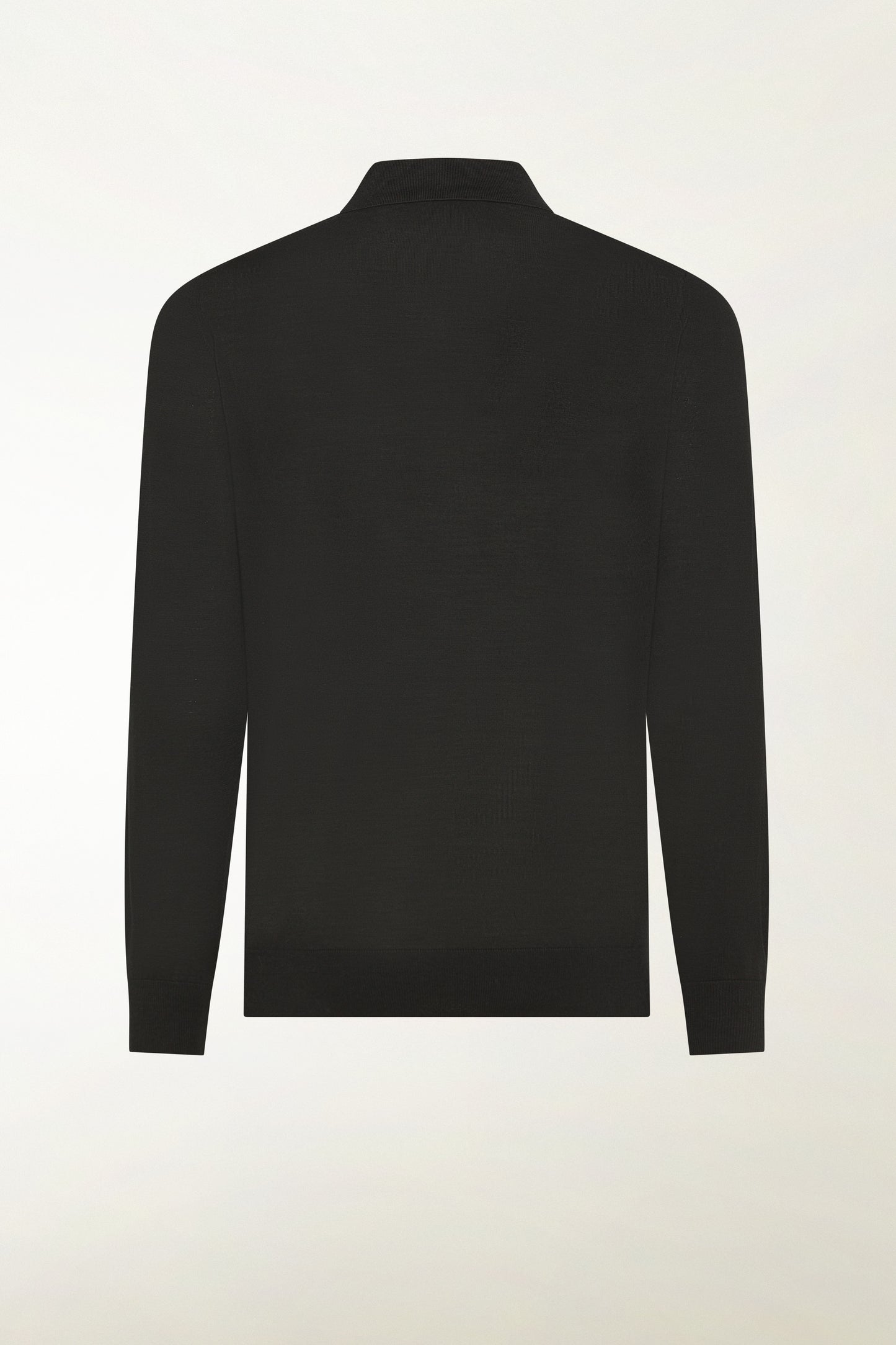 Polo lana merino super fine nero