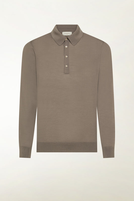 Polo lana merino super fine nocciola