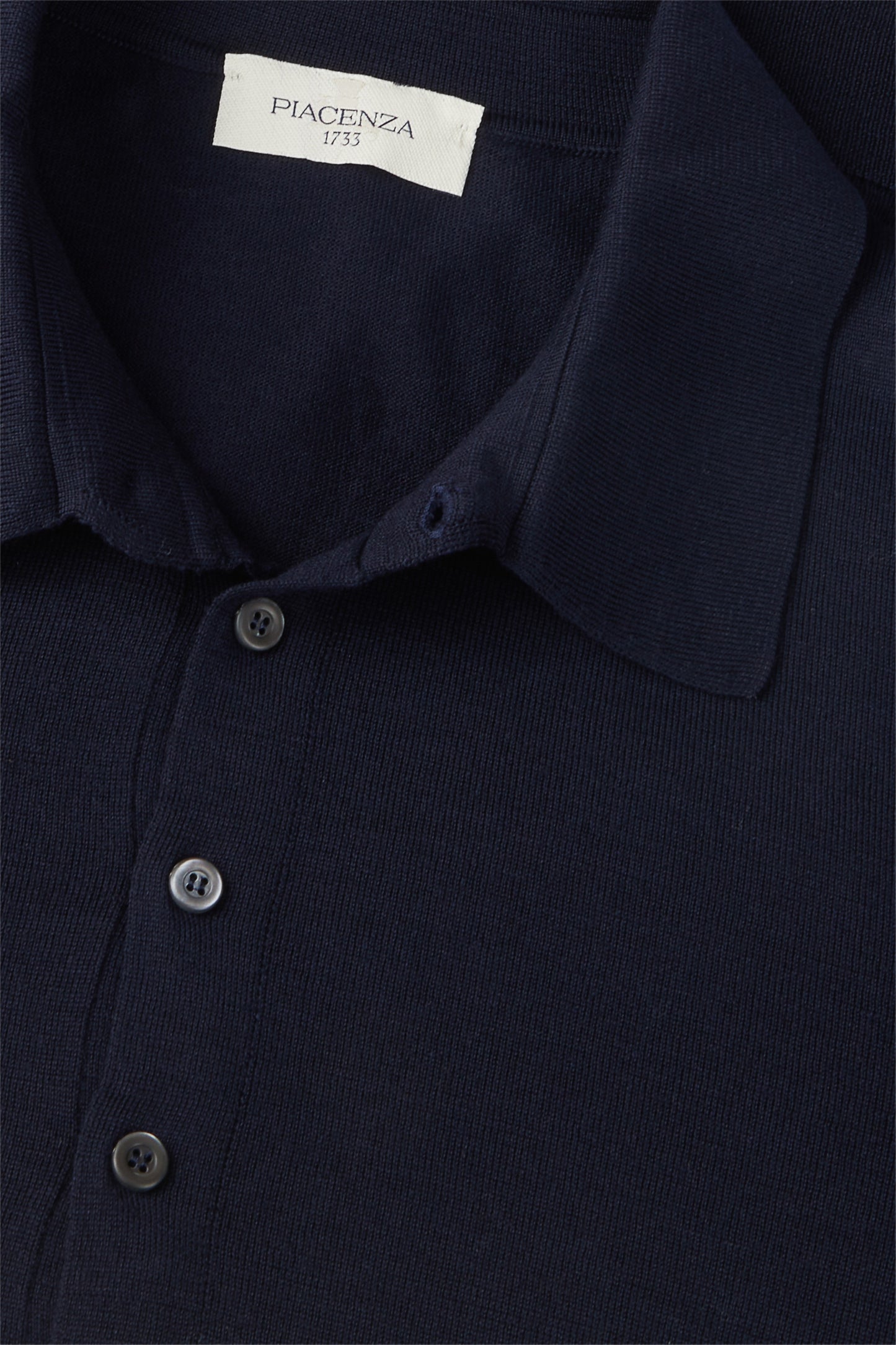 Super fine blue merino wool polo shirt