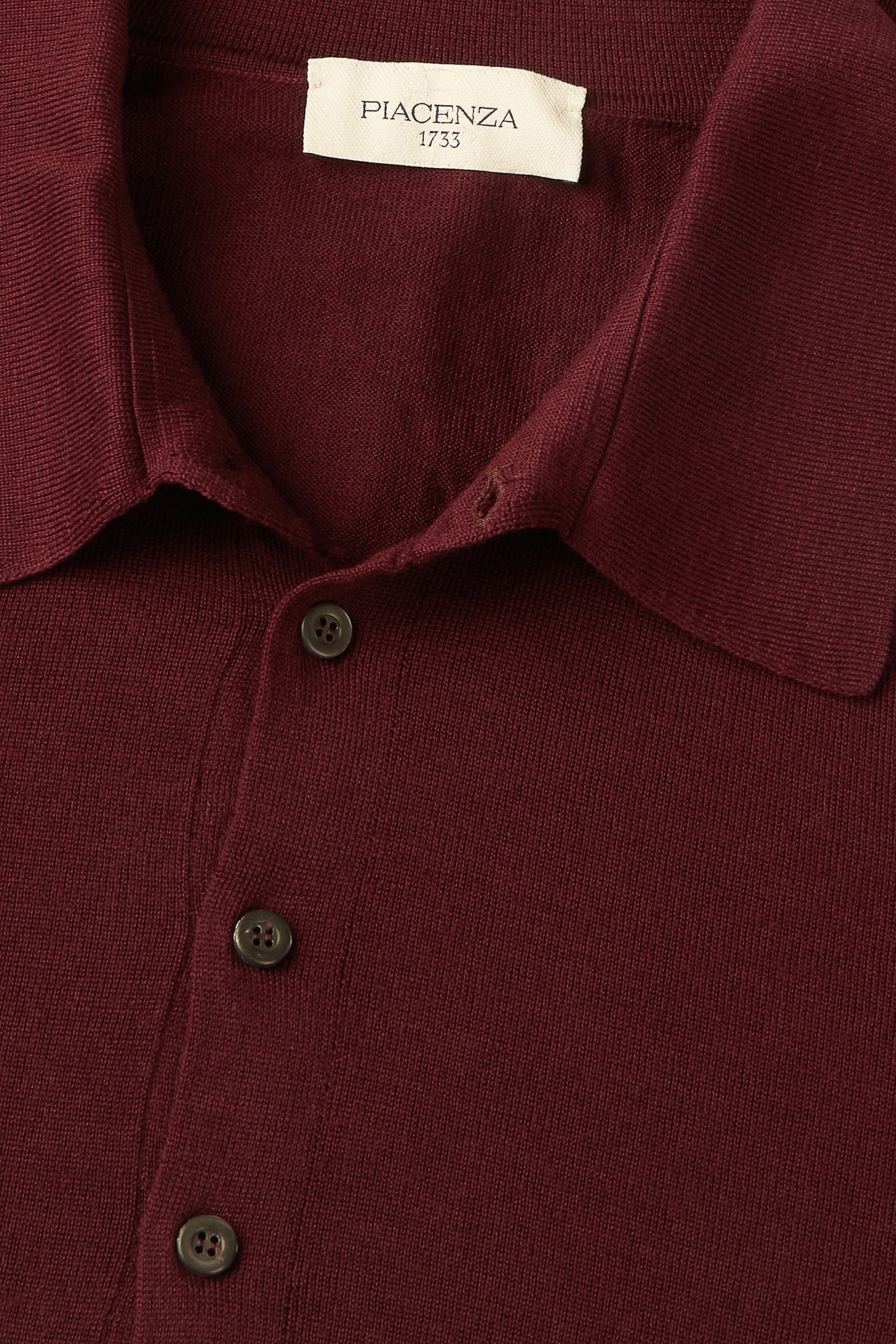 Burgundy super fine merino wool polo shirt