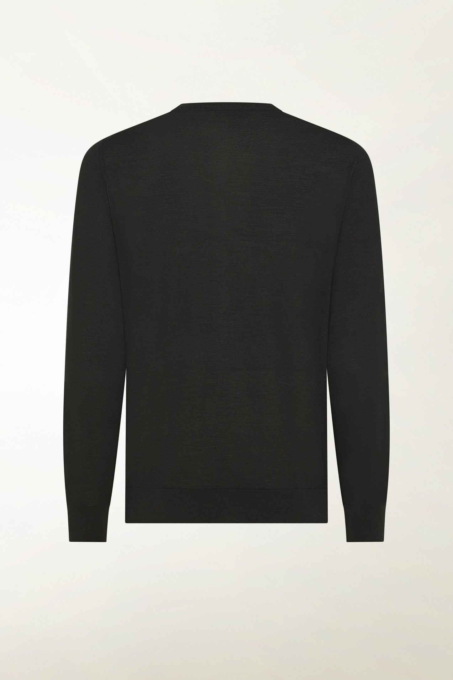Lightweight crewneck in black merino wool